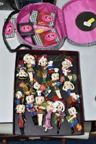 A COLLECTION OF BETTY BOOP CHRISTMAS ORNAMENTS AND BEAUTY BAG, including thirteen Danbury Mint