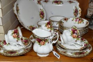 A GROUP OF ROYAL ALBERT 'OLD COUNTRY ROSES' PATTERN TEAWARE, comprising a cake plate, sandwich