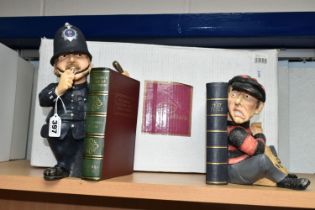 A BOXED PAIR OF ORIGINALITIES BOOK ENDS, the resin book ends depicting a policeman and a thief