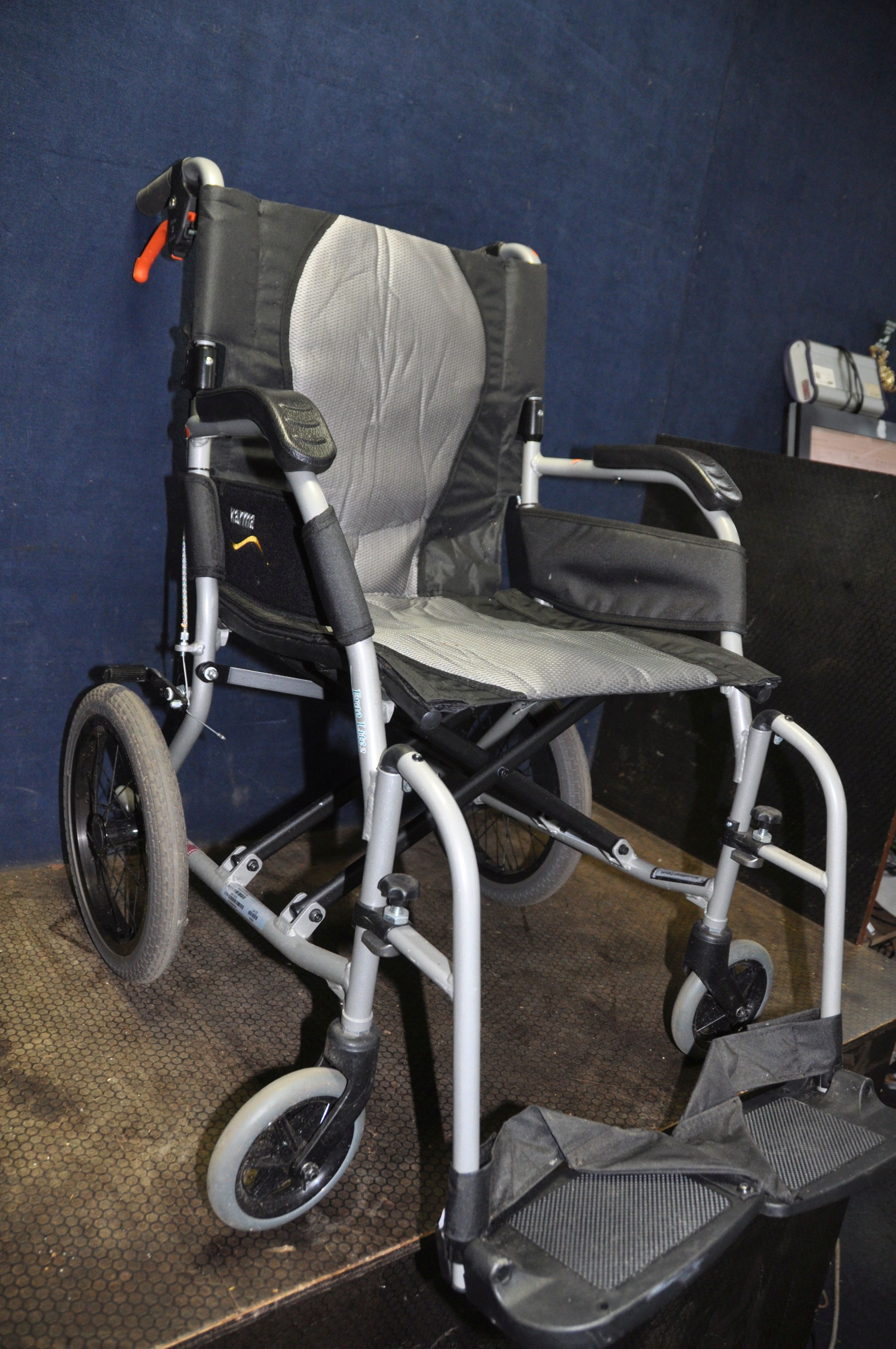 A KARMA ERGO LITE 2 MOBILITY FOLDING WHEELCHAIR with two footrests - Image 2 of 2