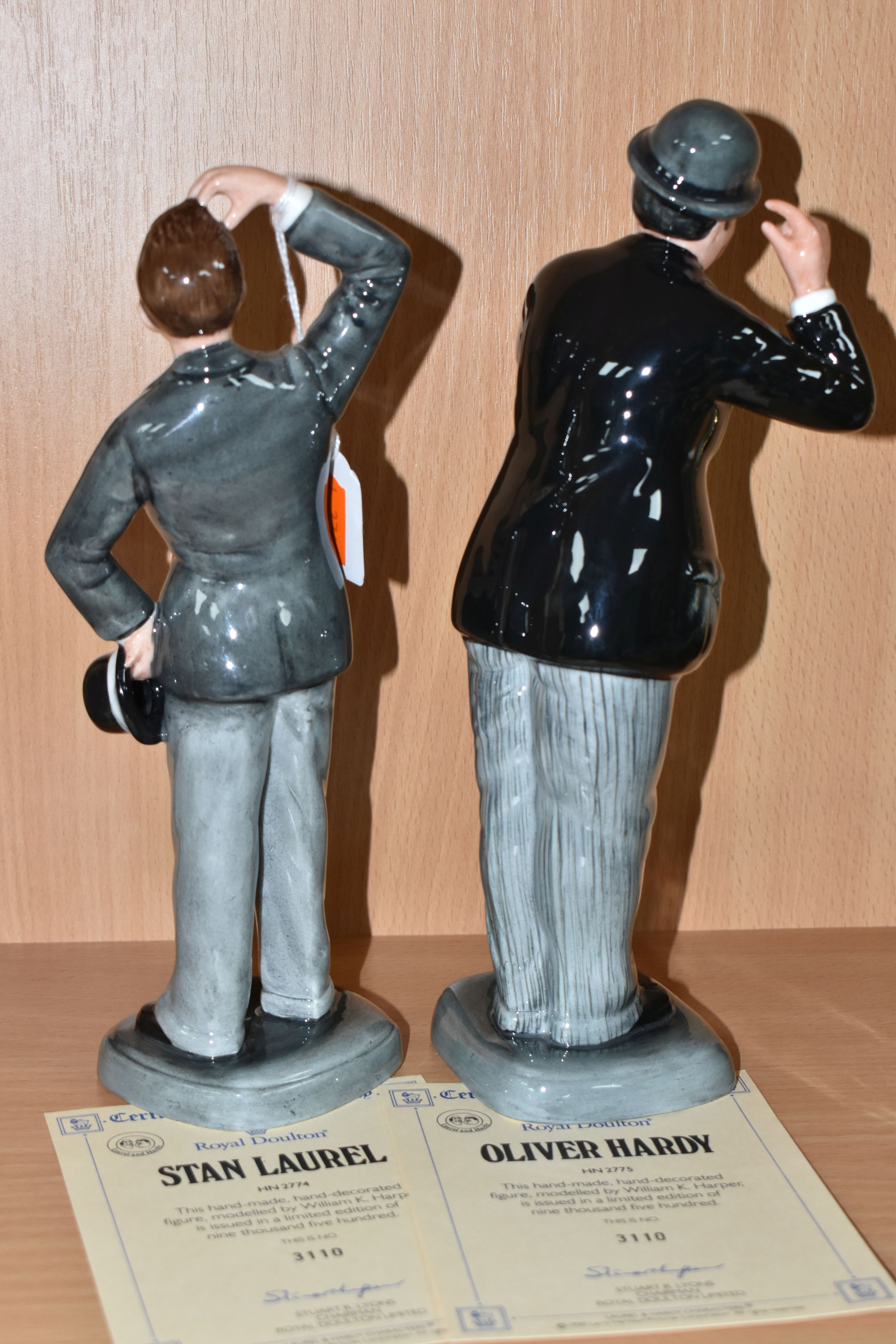 TWO ROYAL DOULTON LIMITED EDITION FIGURES 'STAN LAUREL' AND 'OLIVER HARDY', comprising Oliver - Image 3 of 4