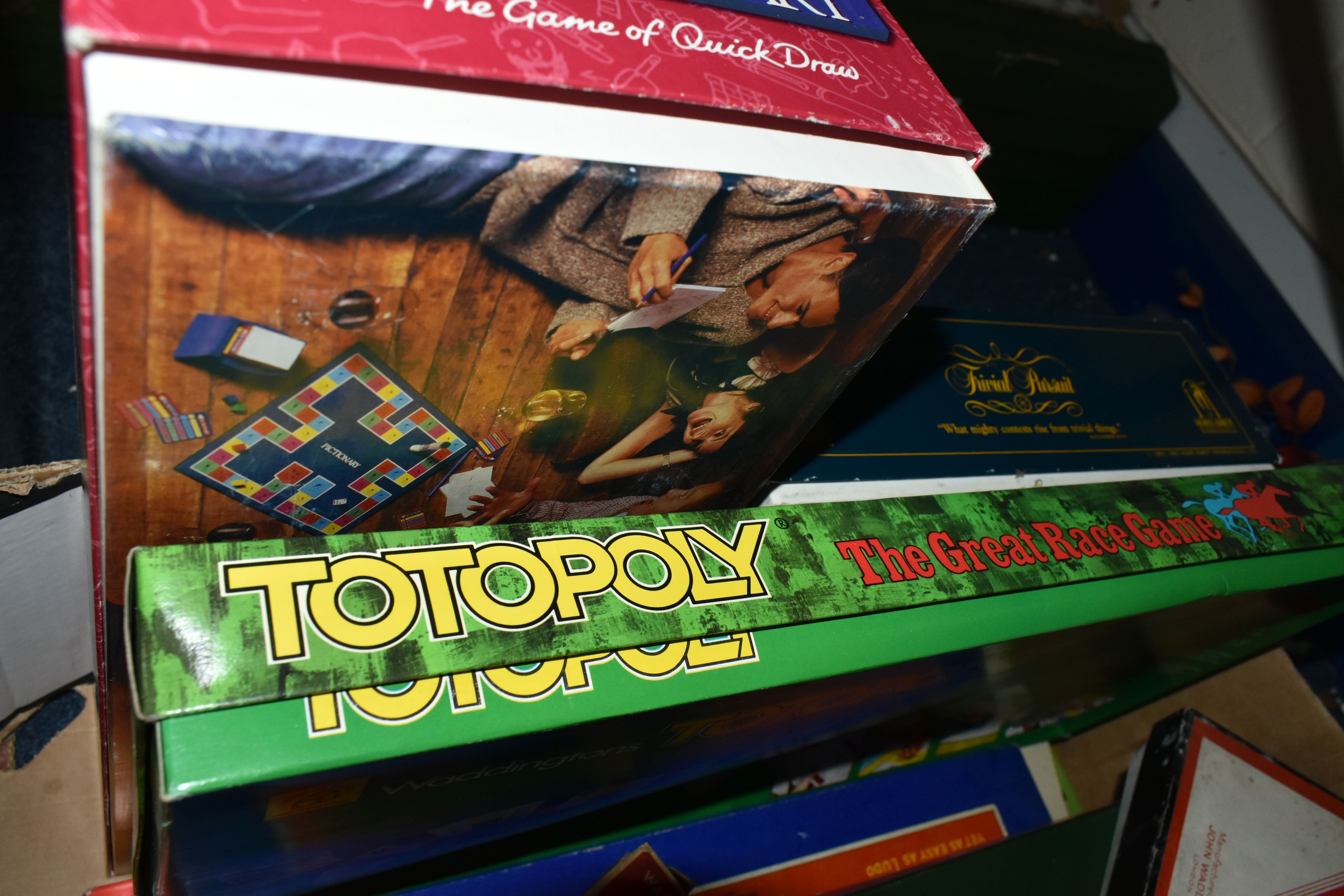 TWO BOXES OF BOARD GAMES AND PLAYING CARDS, to include two sets of Scrabble, a Monopoly board, - Image 4 of 5