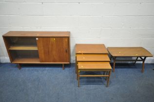 THREE PIECES OF MID CENTURY TEAK FURNITURE, to include a Herbert Gibbs bookcase, with a glazed