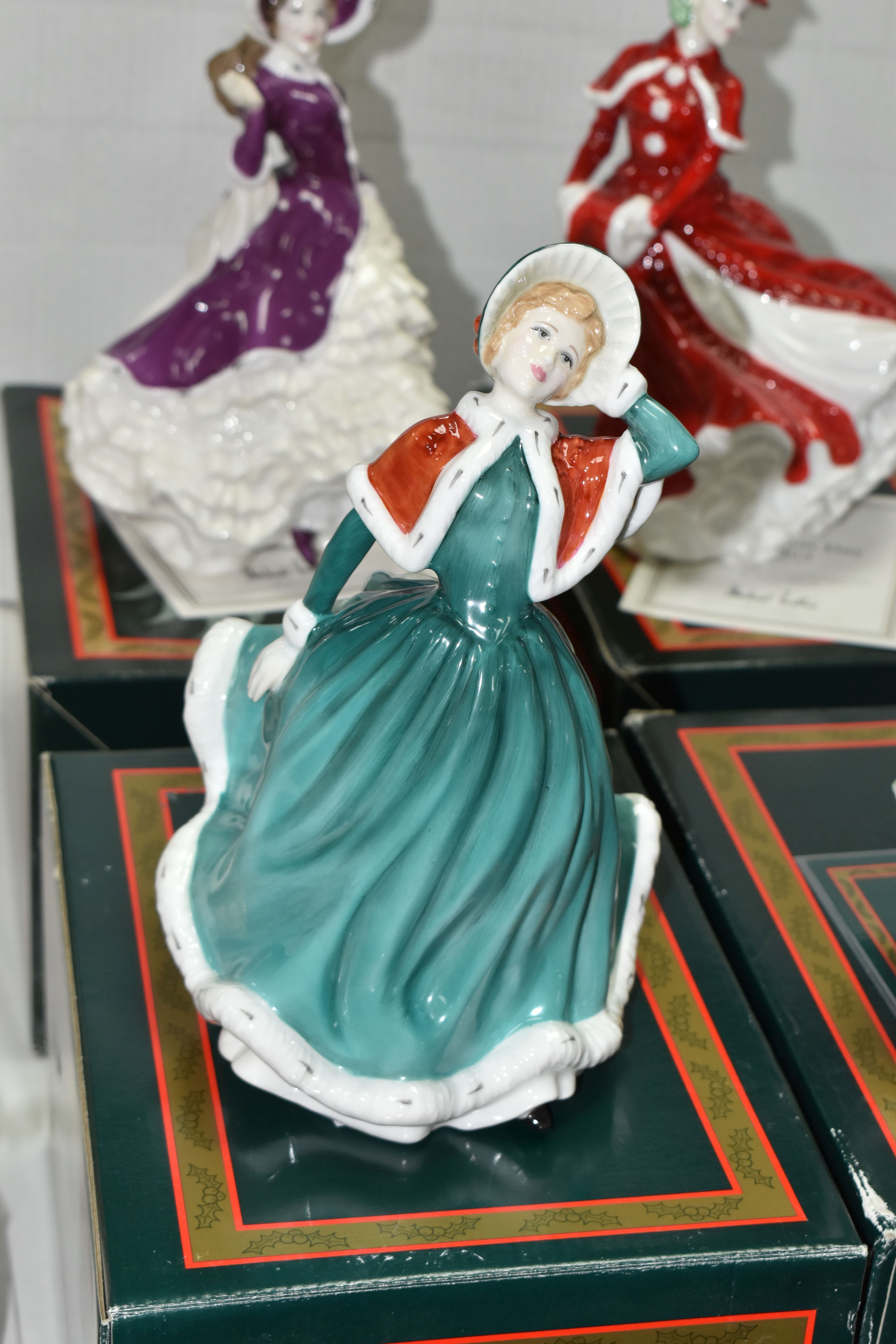 FOUR BOXED ROYAL DOULTON CHRISTMAS DAY FIGURINES, comprising Christmas Day 2001 HN4315, 2003 HN4552, - Image 4 of 6