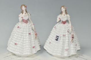 TWO ROYAL DOULTON LIMITED EDITION 'MY TRUE LOVE' FIGURINES, HN4001, for Compton & Woodhouse, with