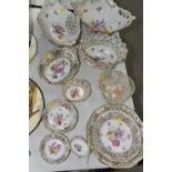 ASSORTED CONTINENTAL DECORATIVE PORCELAIN, including gilded Dresden and Royal Lucerne porcelain in