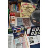 TWO BOXES OF BOOKS, EPHEMERA AND COLLECTABLES, to include a Meat Loaf 'If You Really Want To'