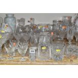 A QUANTITY OF CUT CRYSTAL AND GLASSWARE, maker's names include Royal Brierly, Stuart Crystal,