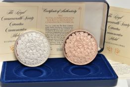 A 1973 BRITISH VIRGIN ISLANDS PROOF SET OF TWO CORONATION MEDALS, to include a Sterling Silver 128.5