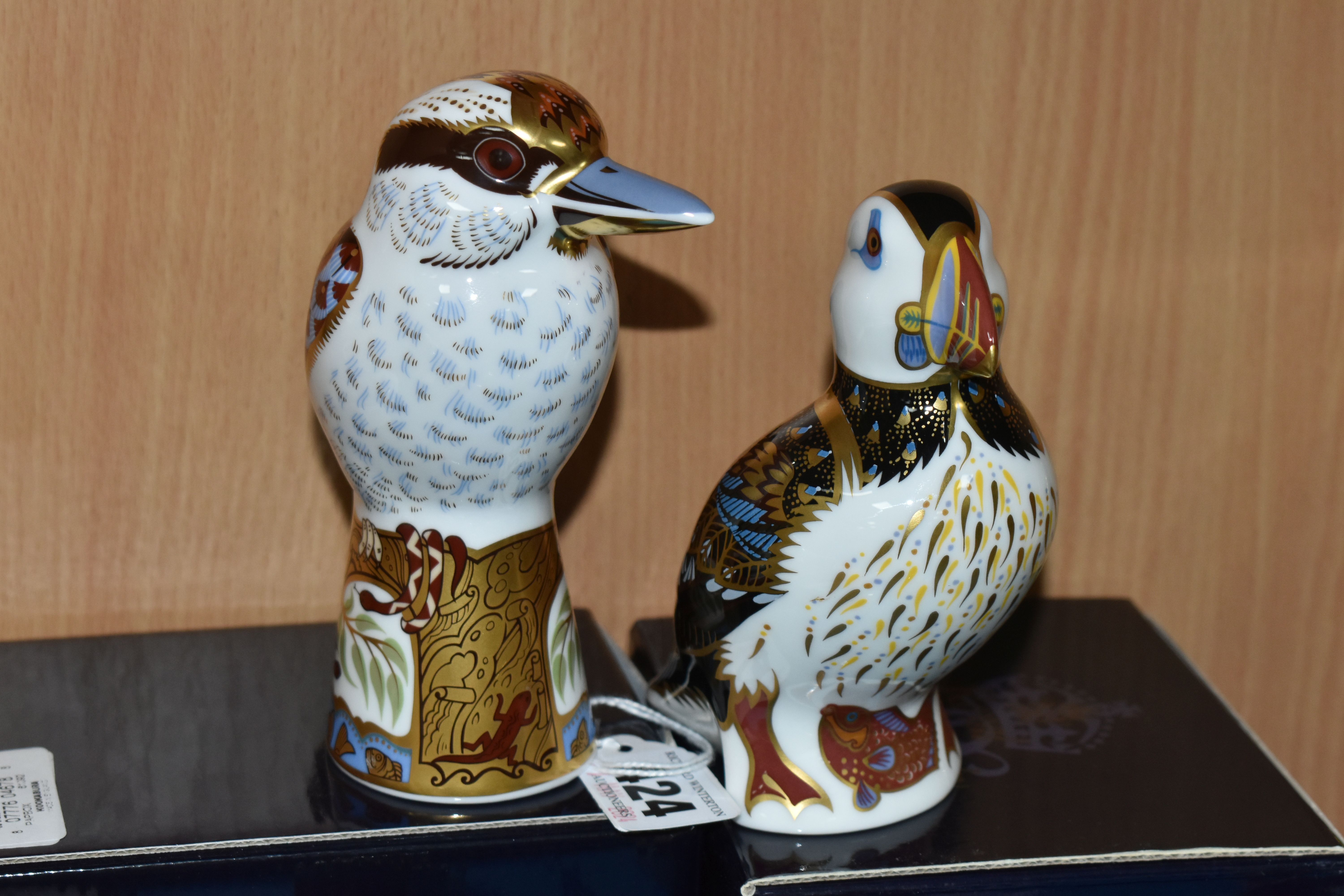 TWO BOXED ROYAL CROWN DERBY IMARI PAPERWEIGHTS, comprising 'Kookaburra' introduced 2009 and 'Puffin' - Image 2 of 4