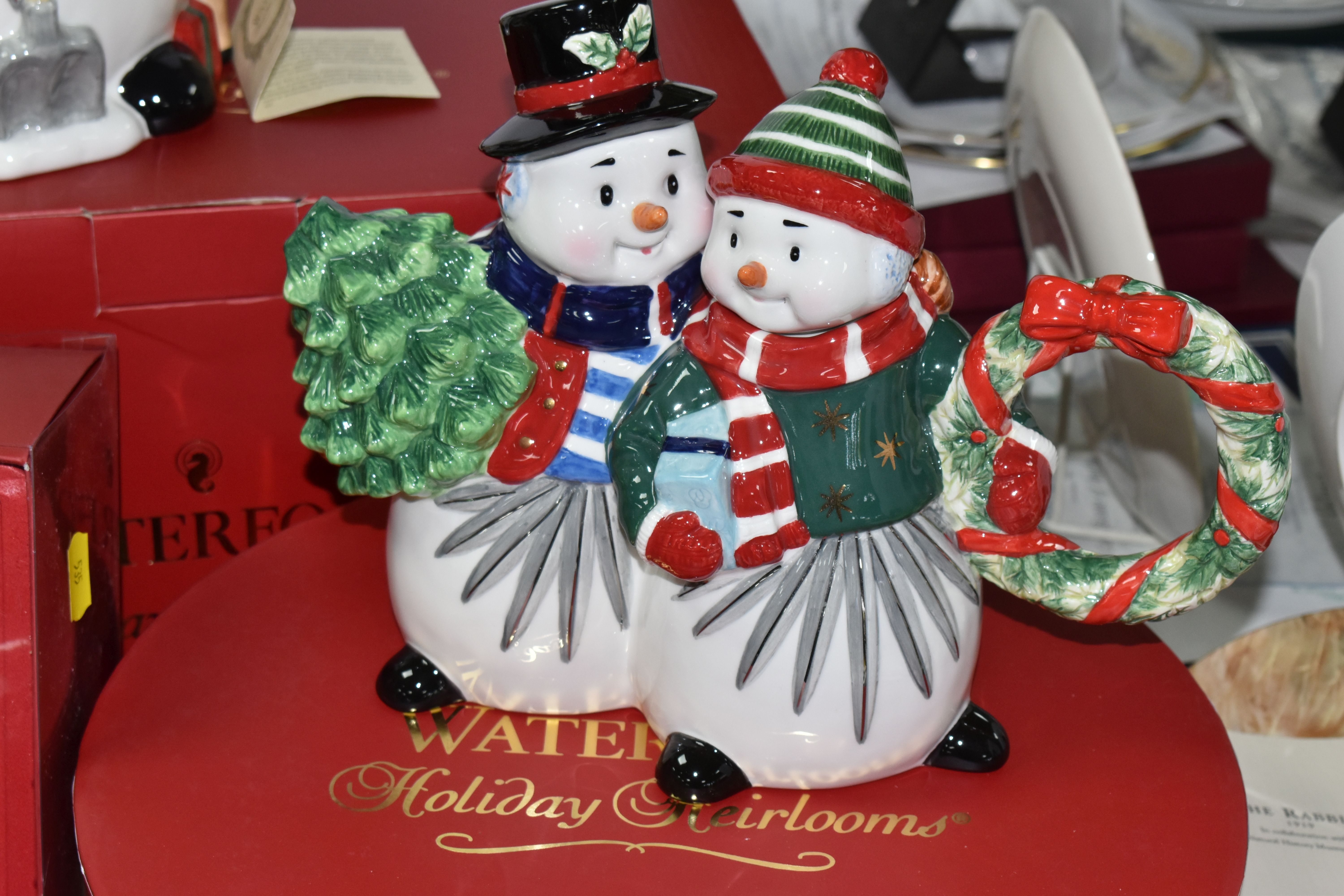 WATERFORD HOLIDAY HEIRLOOMS SCULPTURES AND MARQUIS CHRISTMAS TREE ORNAMENTS, comprising a Snowy - Image 2 of 8