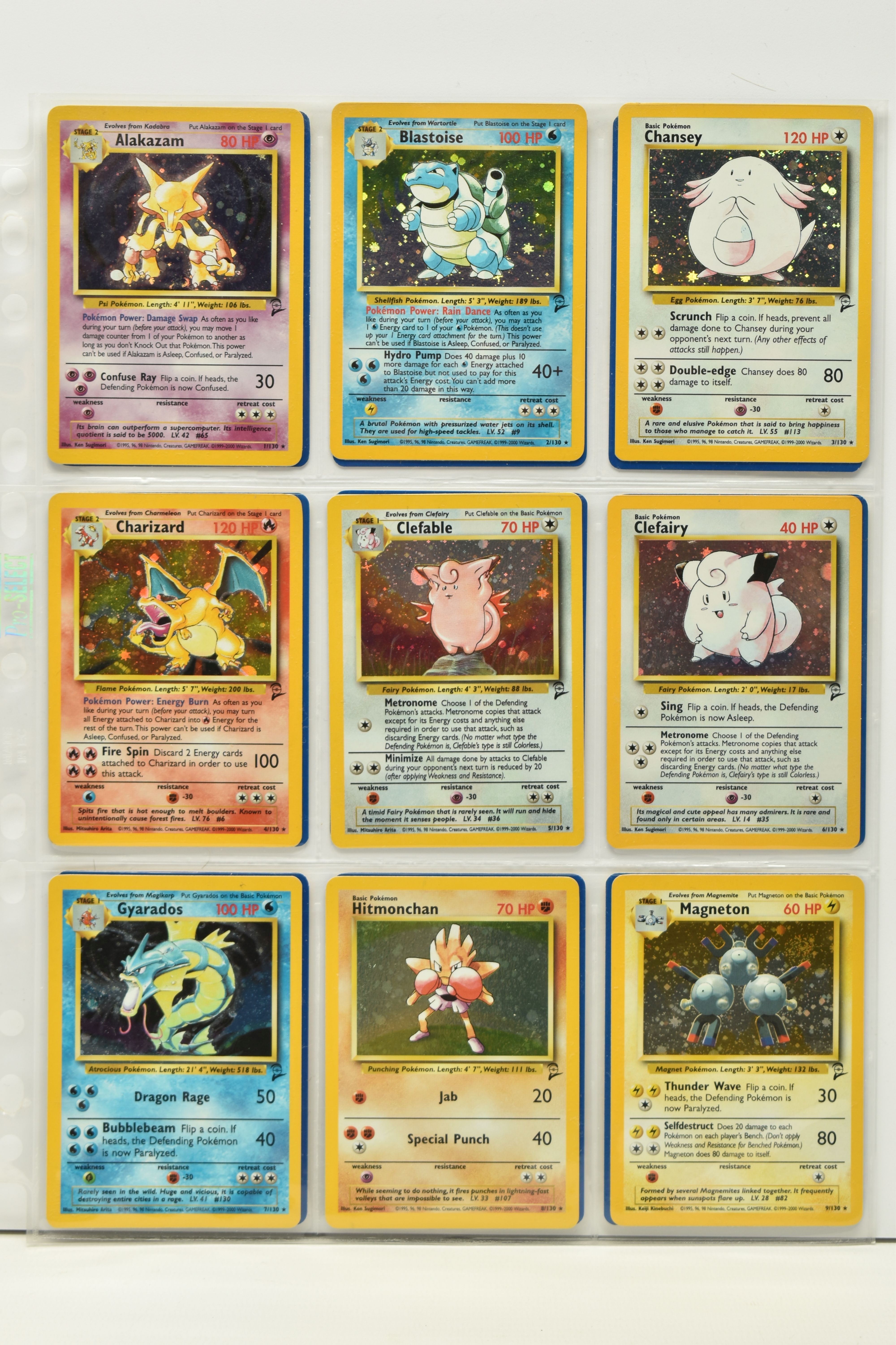 POKEMON COMPLETE BASE SET 2, all 130 cards are present, condition ranges from lightly played to