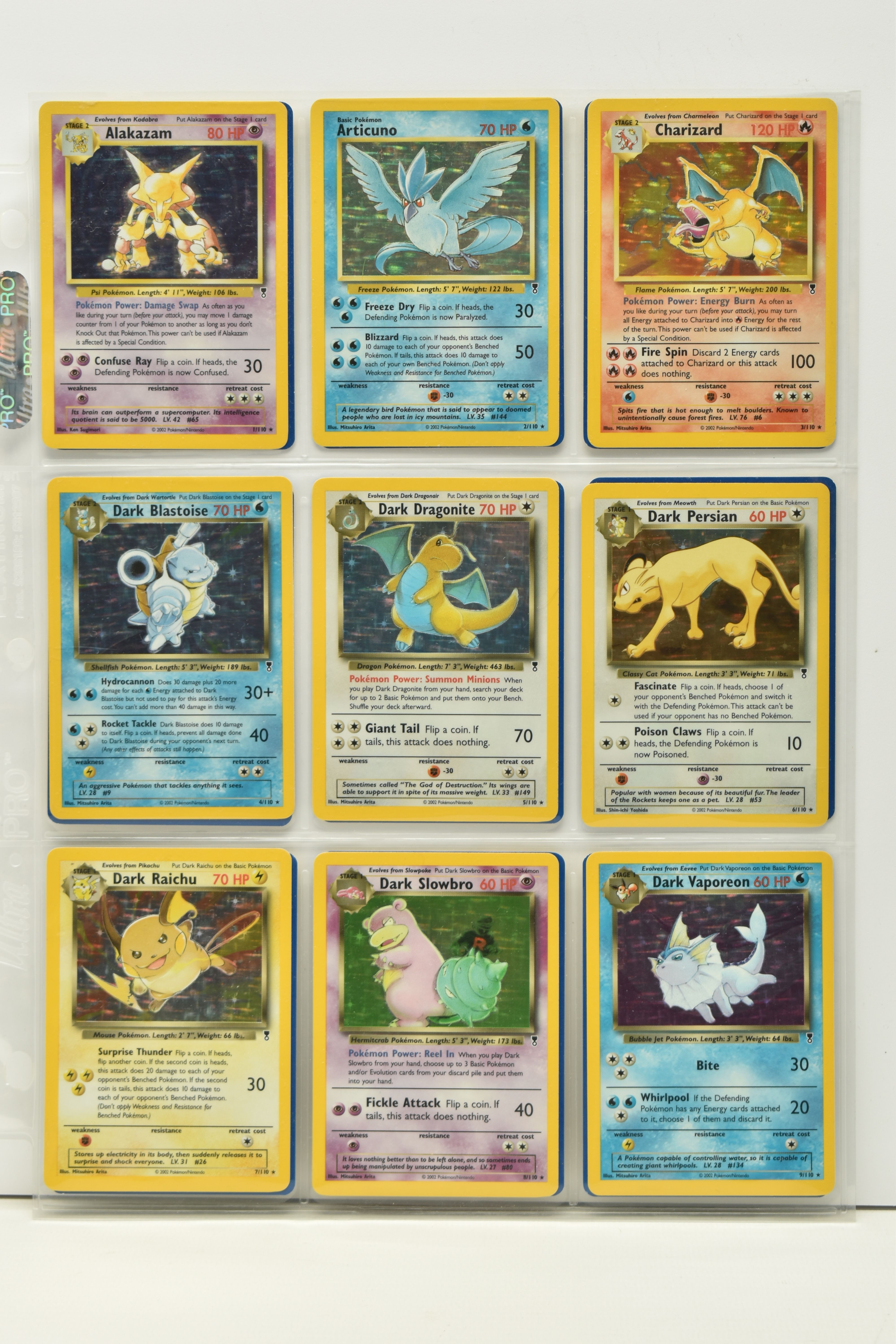 POKEMON COMPLETE LEGENDARY COLLECTION MASTER SET, all cards are present, including their reverse