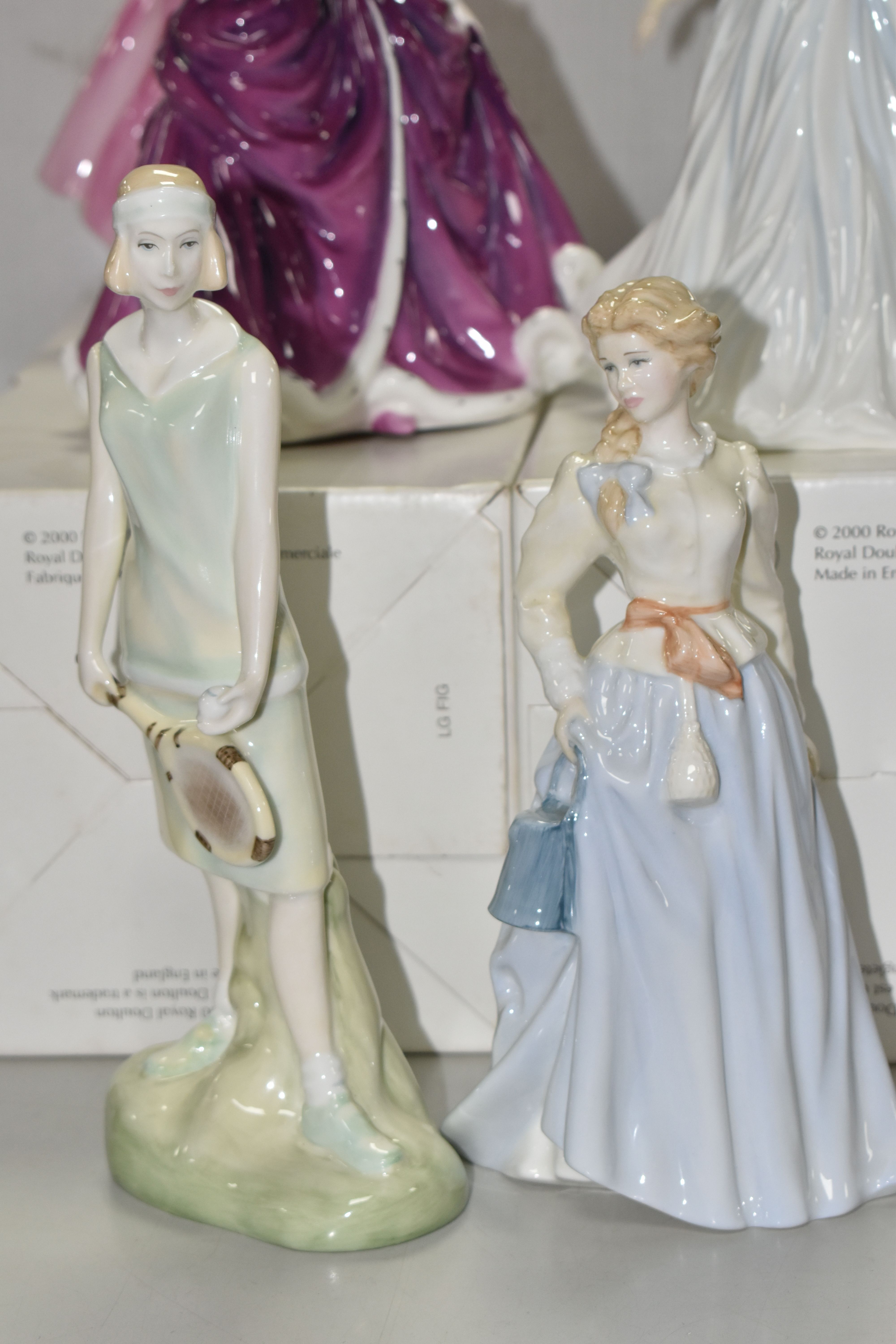 SIX ROYAL DOULTON FIGURINES, to include boxed Classics: Just For You HN4236, Milk Maid HN4305 from - Image 2 of 7