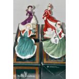 FOUR BOXED ROYAL DOULTON CHRISTMAS DAY FIGURINES, comprising Christmas Day 2001 HN4315, 2003 HN4552,