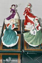 FOUR BOXED ROYAL DOULTON CHRISTMAS DAY FIGURINES, comprising Christmas Day 2001 HN4315, 2003 HN4552,