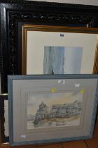 A SELECTION OF PAINTINGS AND PRINTS ETC, comprising two indistinctly signed early 20th century