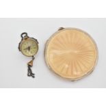 AN 'OMEGA' BALL FOB CLOCK, hand wound movement, round dial signed 'Omega' Switzerland make 1882,