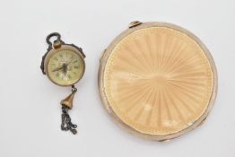 AN 'OMEGA' BALL FOB CLOCK, hand wound movement, round dial signed 'Omega' Switzerland make 1882,