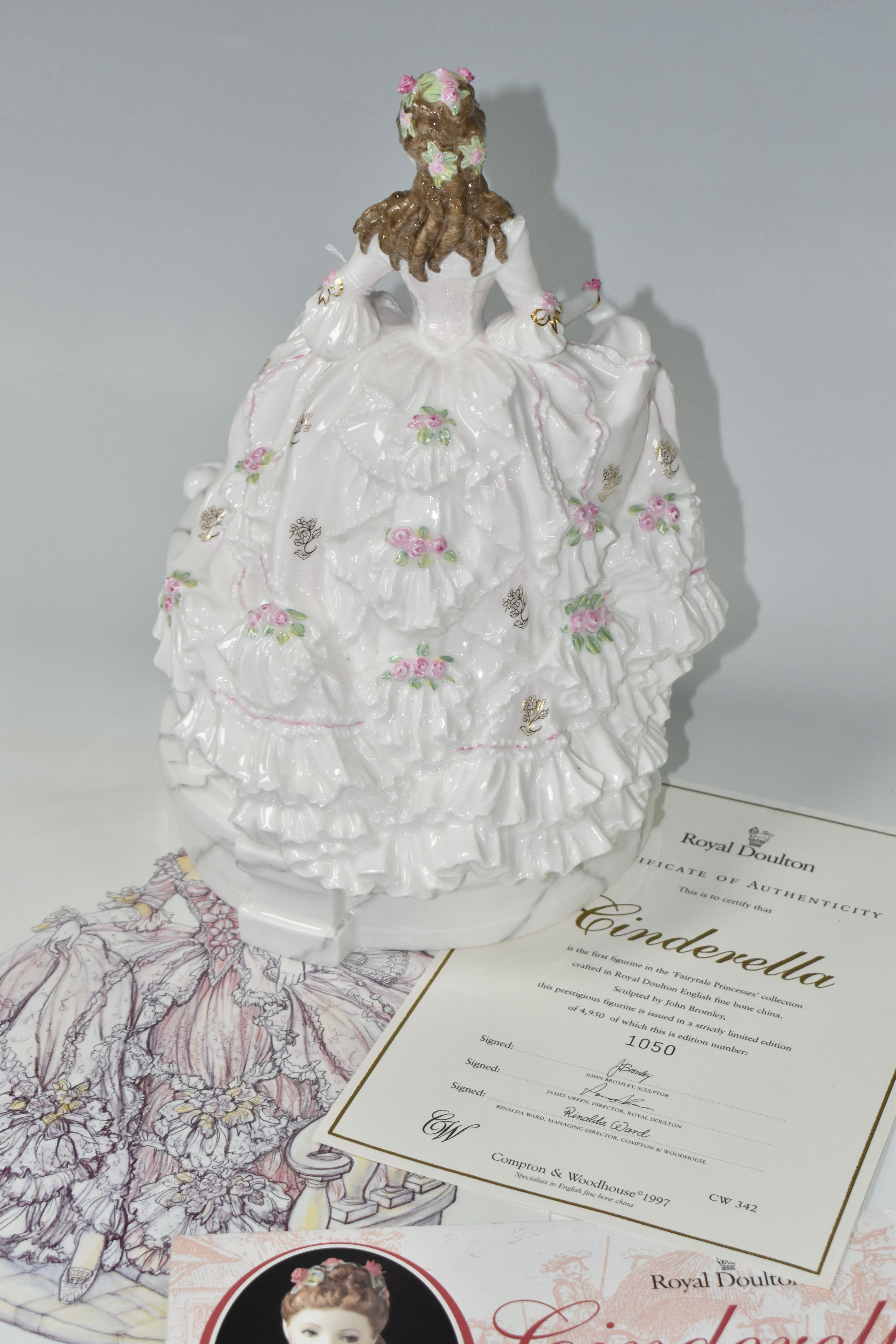 A ROYAL DOULTON LIMITED EDITION 'CINDERELLA' FIGURINE, HN3991, from the 'Fairytale Princesses' - Image 3 of 4