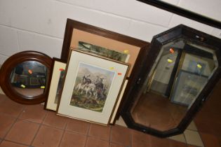 A BOX AND LOOSE BAXTER PRINTS AND MIRRORS ETC, Baxter prints New Hall Vaults versions and include