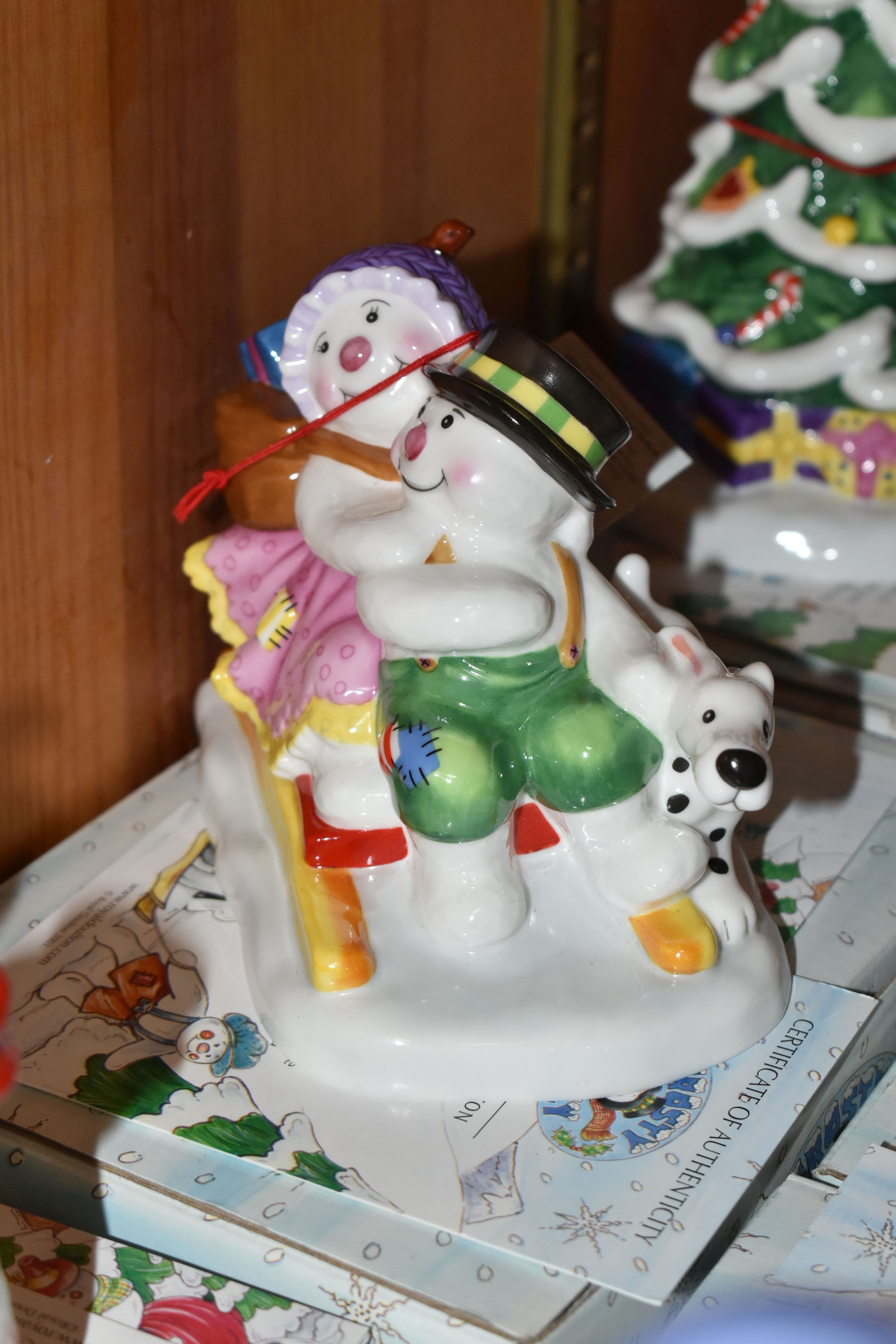 SEVEN BOXED ROYAL DOULTON 'FROSTY FAMILY' FIGURES, comprising Mrs Frosty's Finishing Touch, - Image 5 of 6
