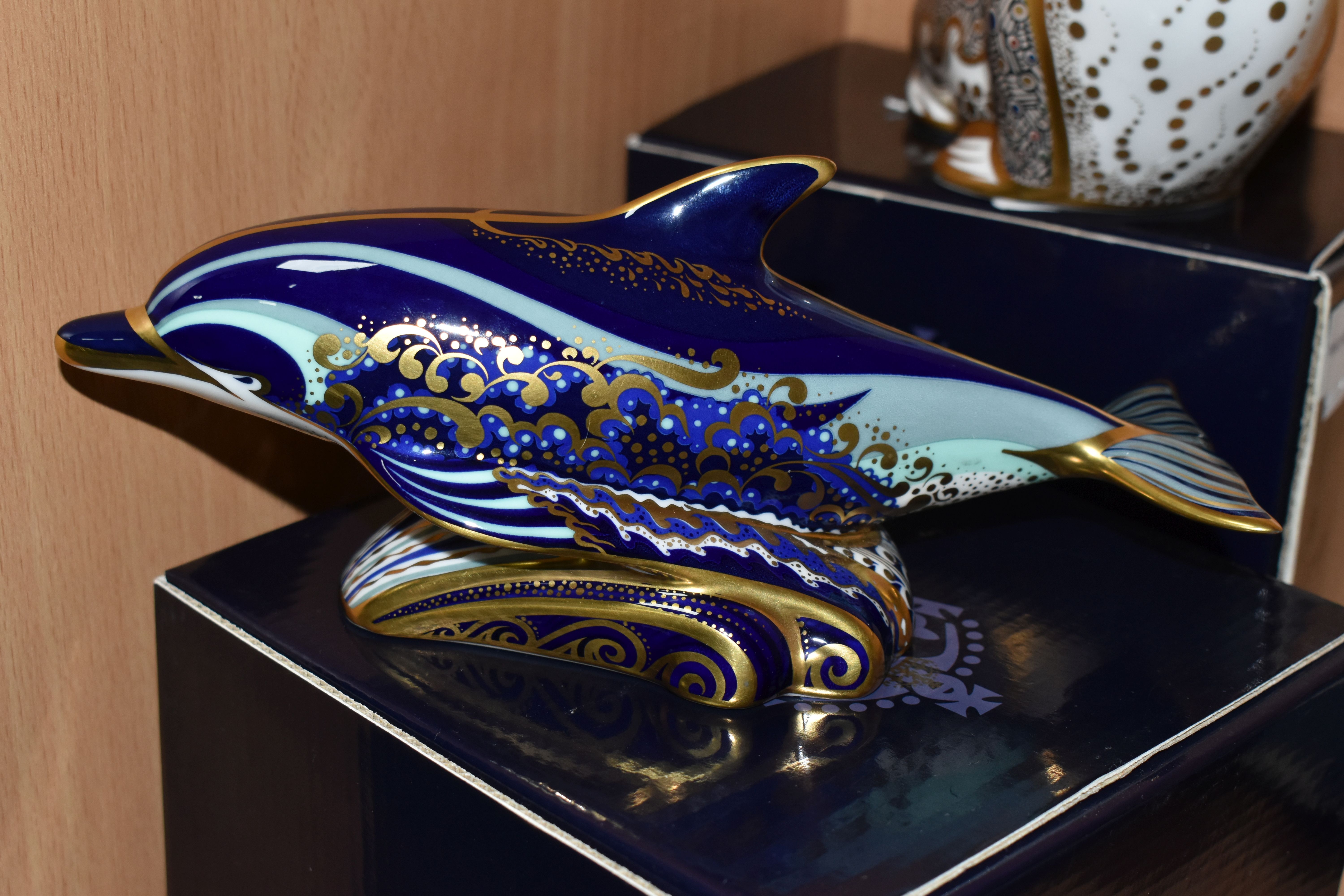TWO BOXED ROYAL CROWN DERBY PAPERWEIGHTS, comprising Russian Walrus and Bottlenose Dolphin, each - Image 2 of 6