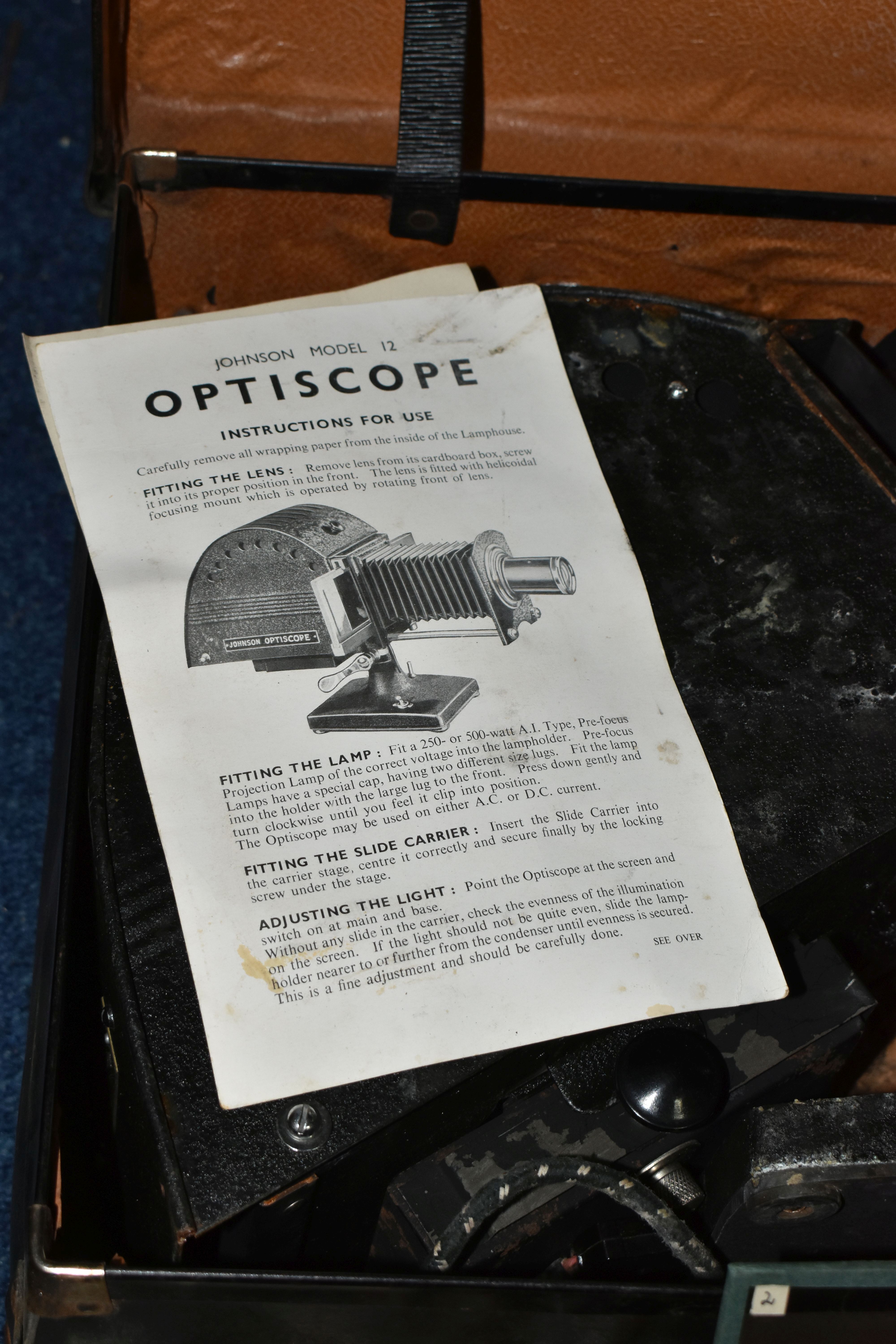 A JOHNSON MODEL 12 OPTISCOPE AND EIGHT BOXES OF LANTERN PLATES, includes the optiscope in original - Image 3 of 11