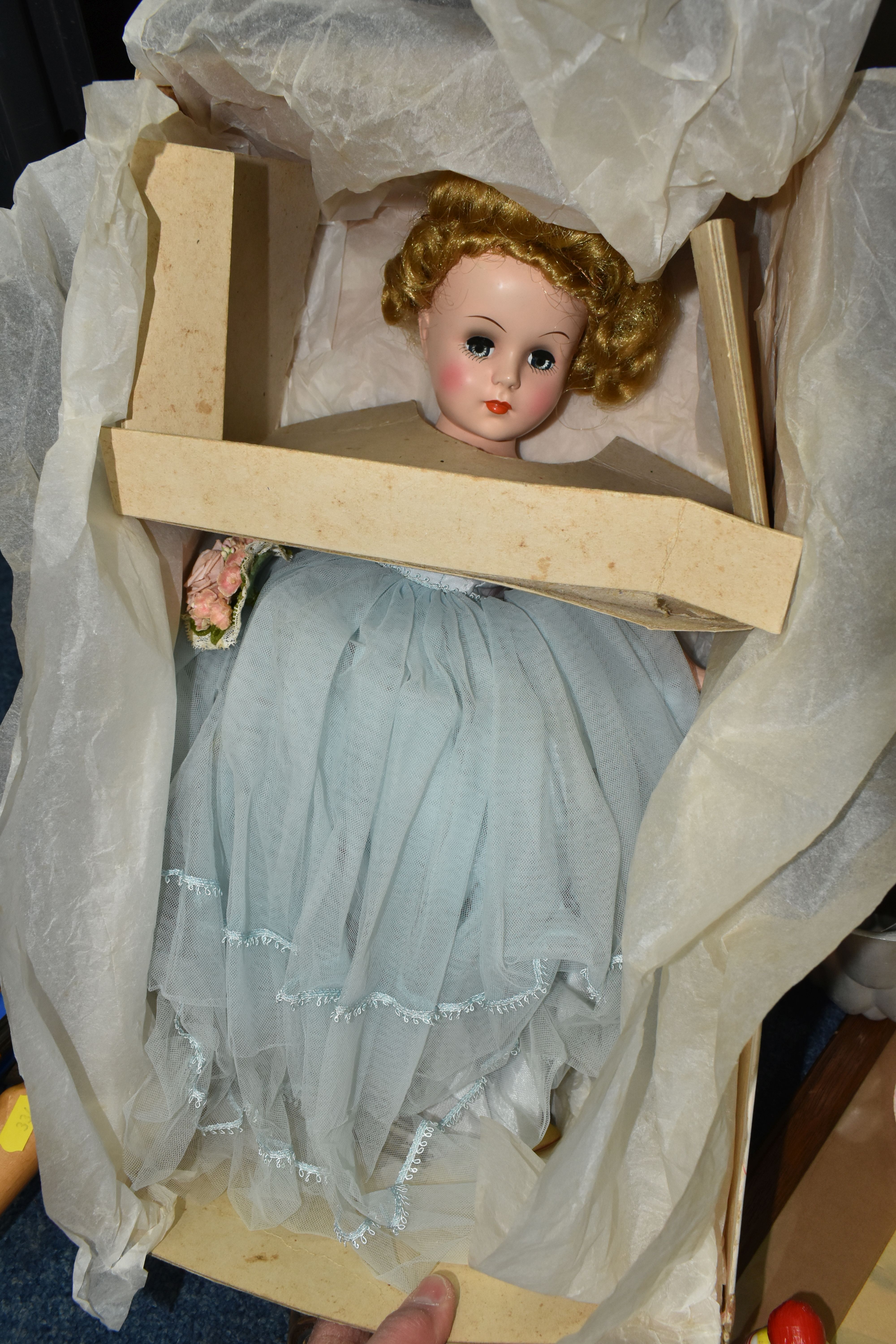 TWO BOXES AND LOOSE DOLLS, BOOKS AND SUNDRY ITEMS, to include a boxed mid twentieth century Nancy - Image 3 of 9