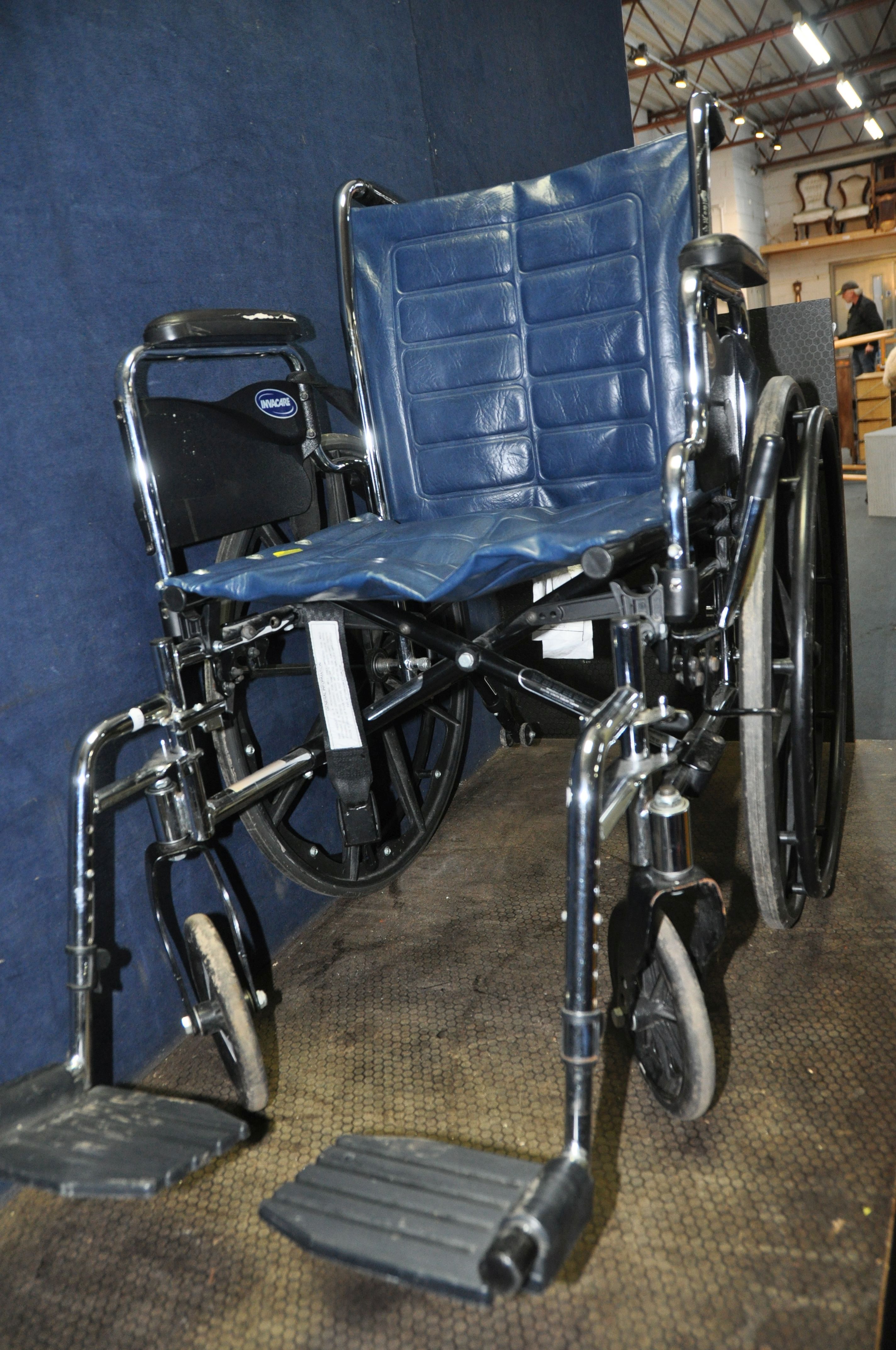 AN INVACARE TRACER EX2 FOLDING WHEELCHAIR with two footrests - Image 2 of 2