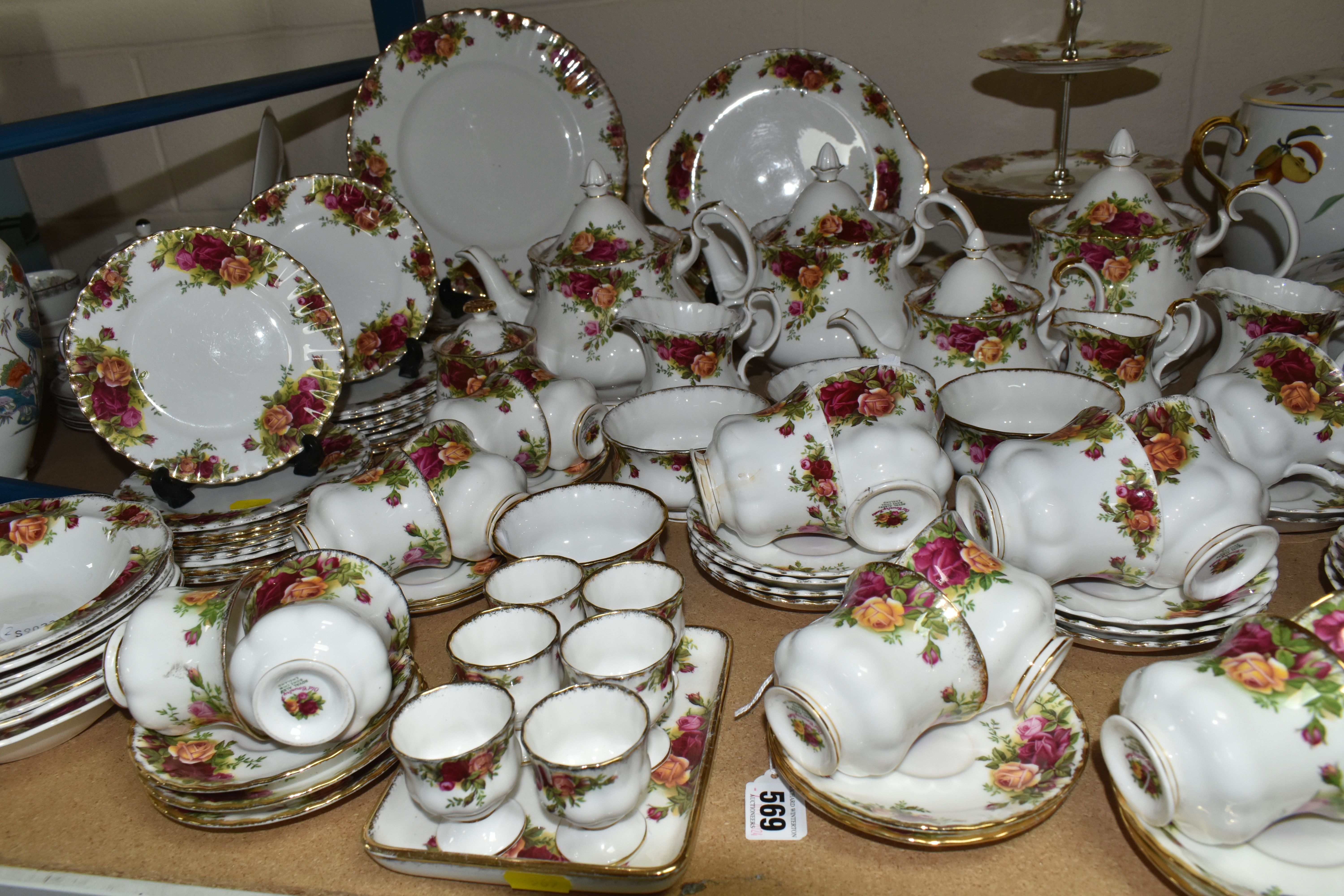 A NINETY SIX PIECE ROYAL ALBERT 'OLD COUNTRY ROSES' DINNER SERVICE, comprising three large