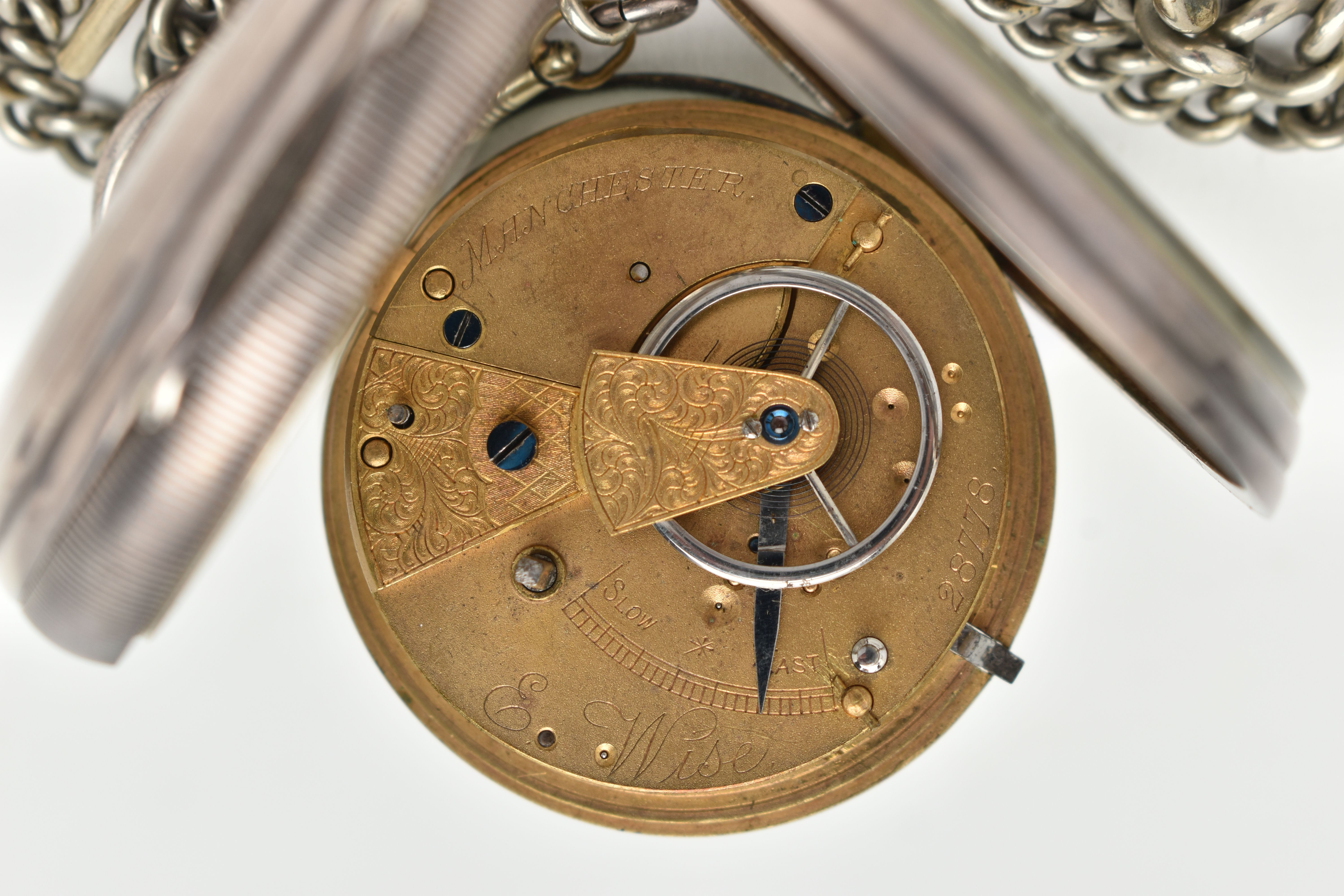 AN EARLY 20TH CENTURY, SILVER OPEN FACE POCKET WATCH, key wound, round white dial, signed ' - Image 5 of 6