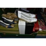 A BOX AND LOOSE LADIES' SHOES, comprising fourteen pairs of mainly boxed shoes and sandals, size