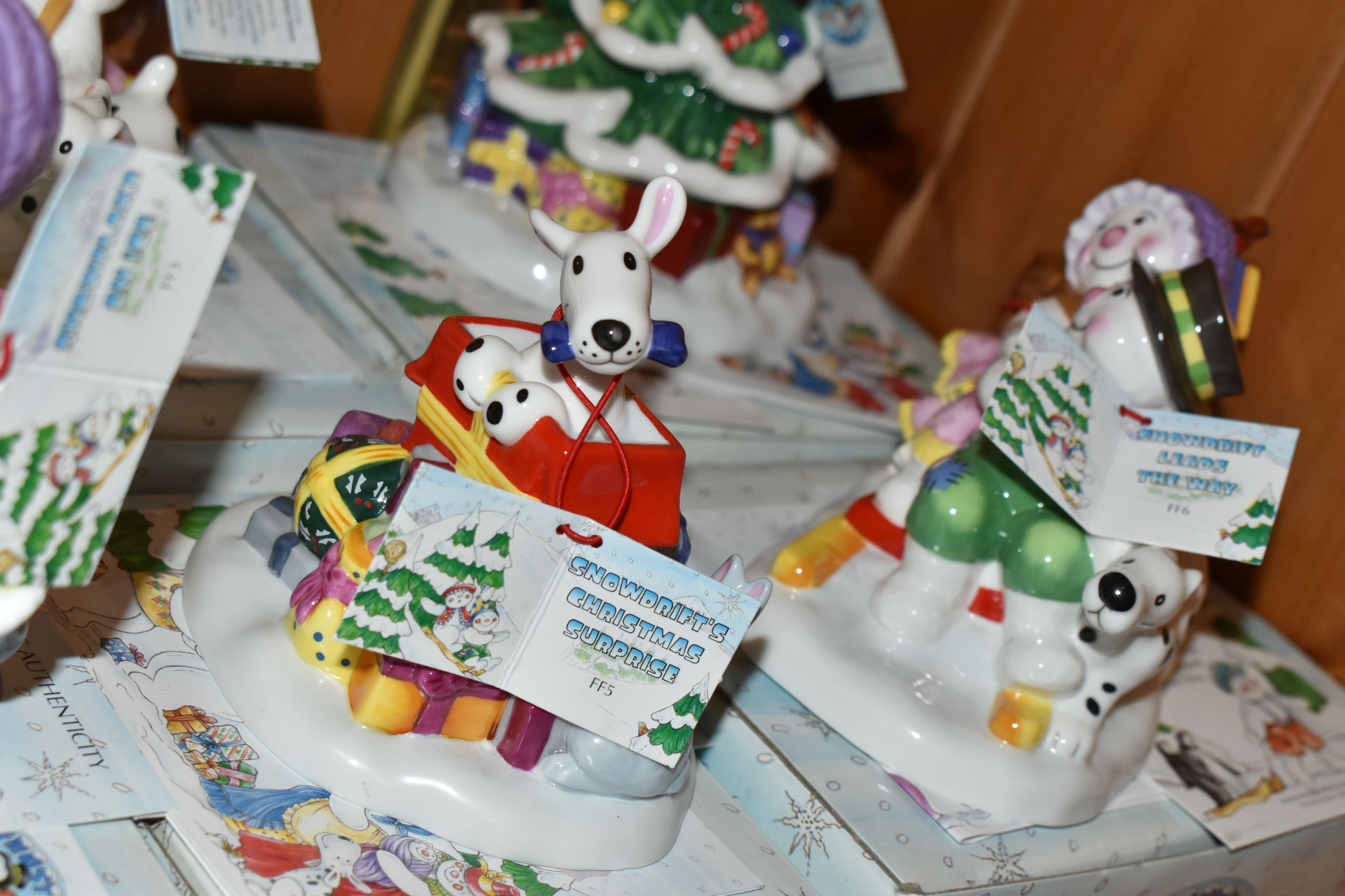 SEVEN BOXED ROYAL DOULTON 'FROSTY FAMILY' FIGURES, comprising Mrs Frosty's Finishing Touch, - Image 4 of 6