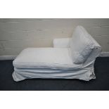 AN IKEA CHAISE LOUNGE, length approximately 160cm x depth 88cm x height 82cm (condition report: in
