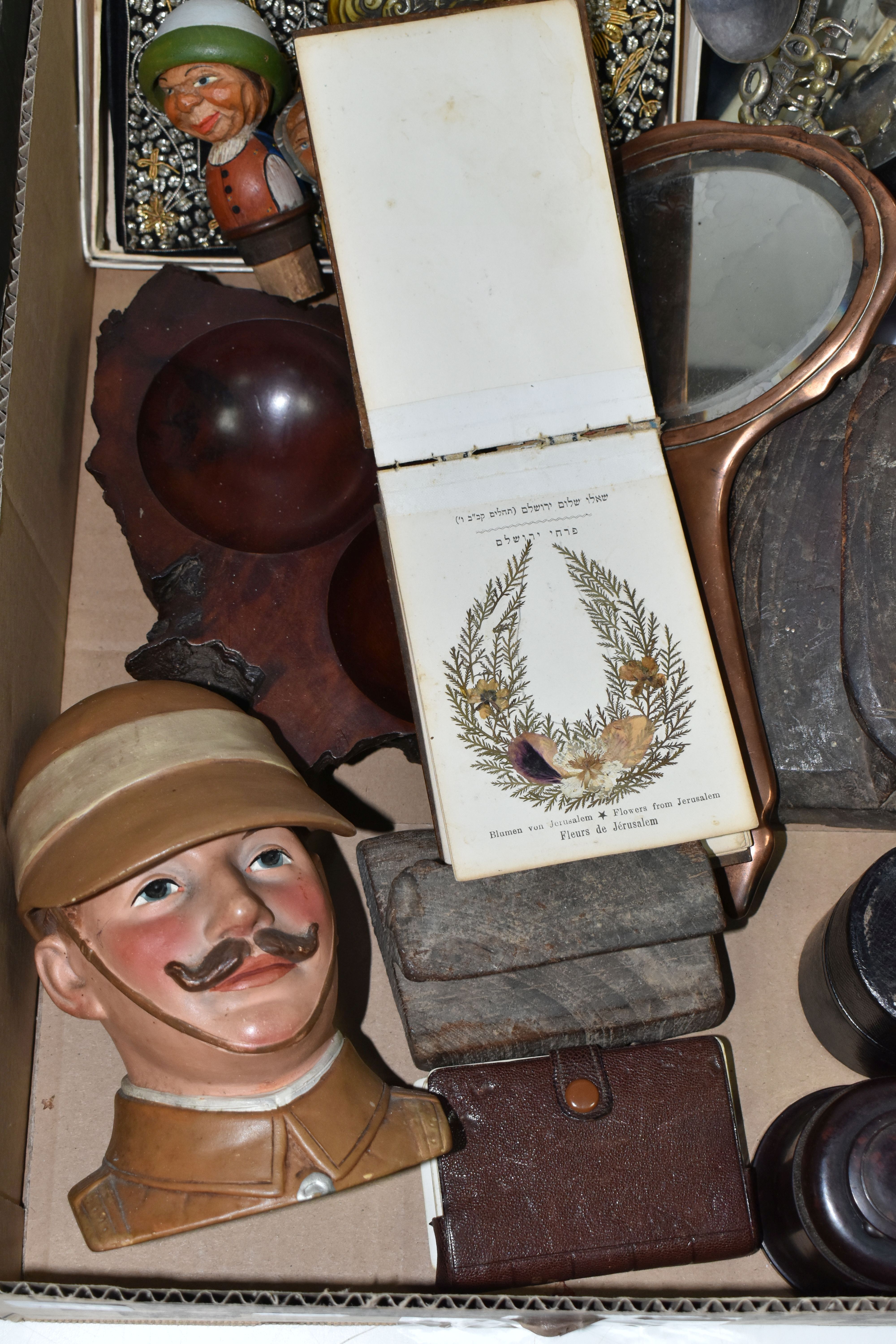 A BOX CONTAINING PRINTING BLOCKS, WOODEN BOTTLE STOPPERS, ETC, including two German hand cut - Image 6 of 8