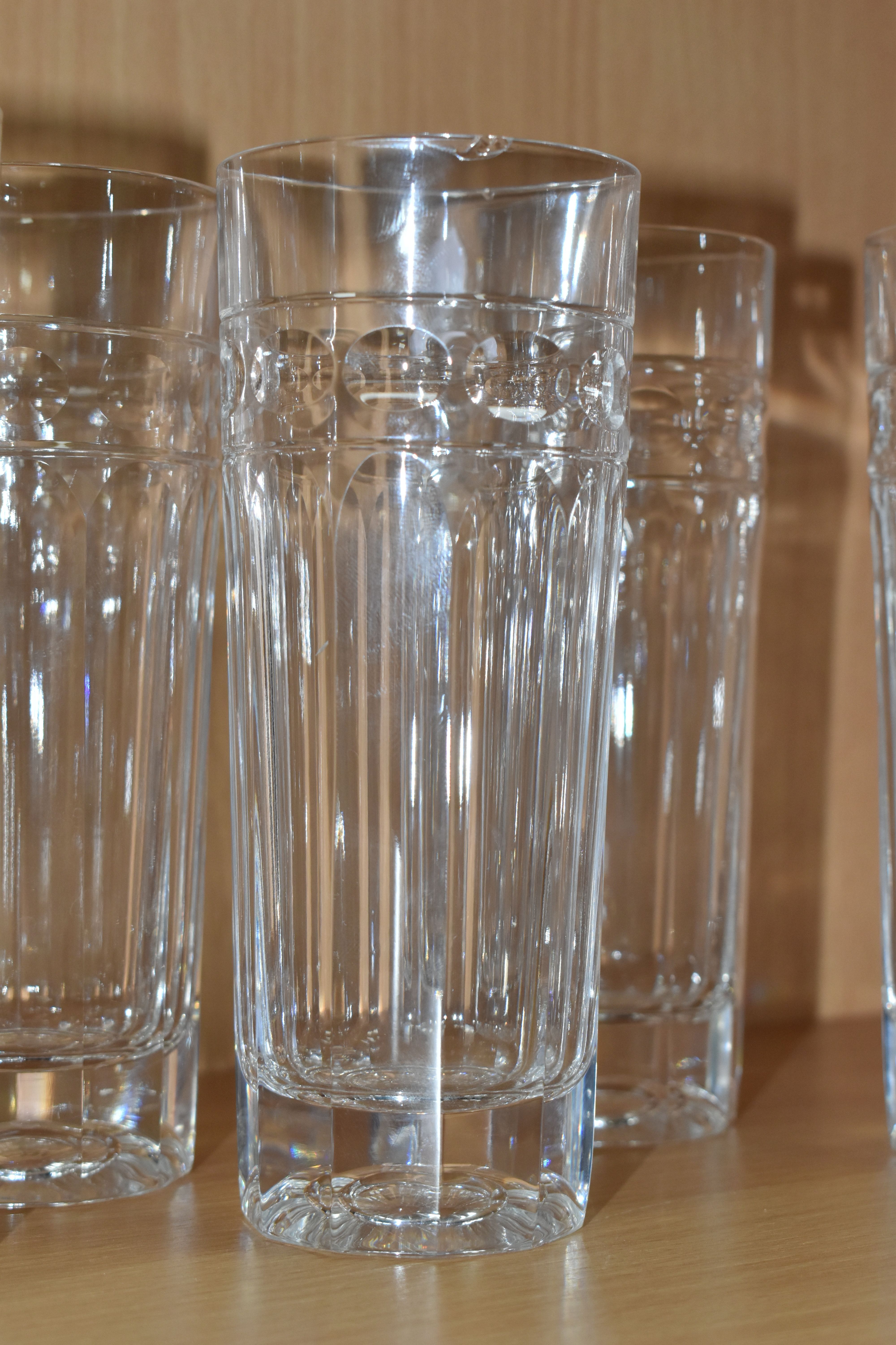 A SET OF SIX CUMBRIA CRYSTAL 'HELVELLYN' PATTERN LARGE HIGHBALL TUMBLERS, comprising a set of six - Image 2 of 7