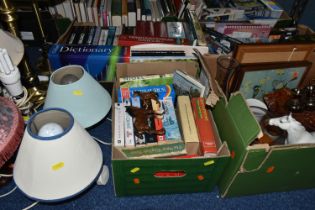 FOUR BOXES INCLUDING A VARIETY OF BOOKS OF ASSORTED GENRES AND MISCELLANEOUS ITEMS ETC, Carnival