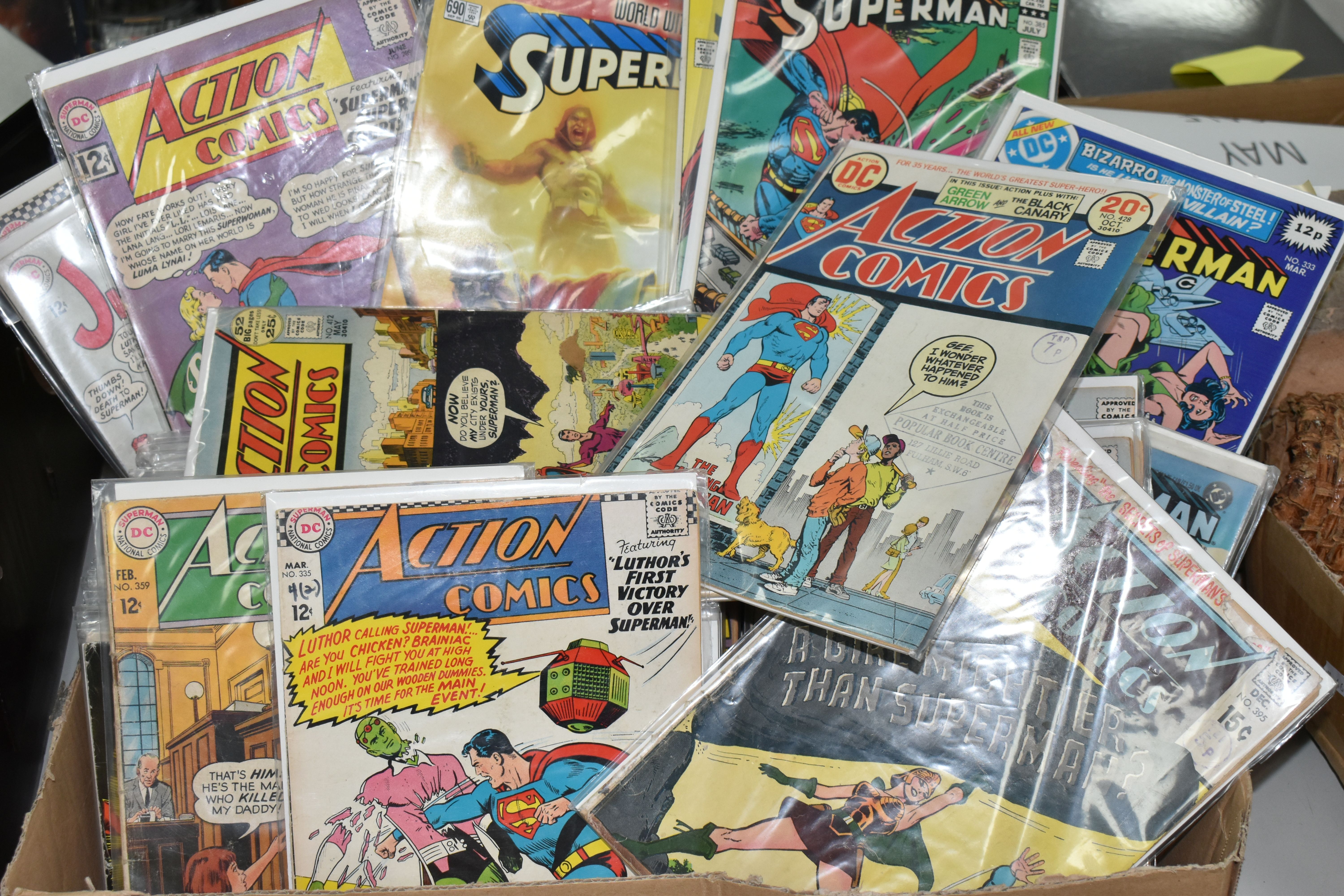 A BOX OF COMICS, almost entirely Superman or Superman related, most comics have cents covers, - Image 3 of 4