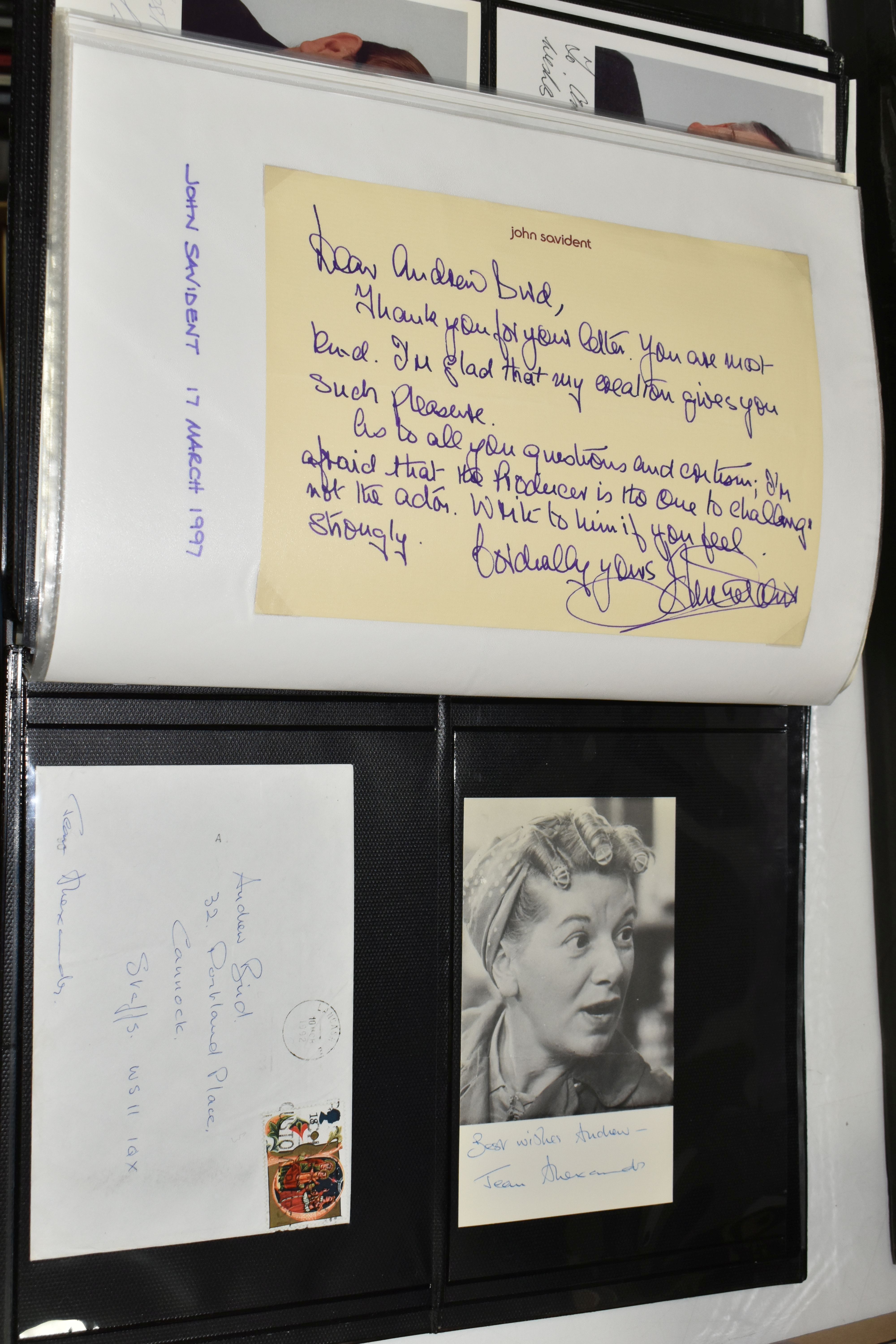PHOTOGRAPH / AUTOGRAPH ALBUM, One Album containing 213 photographs, photocards, letters and - Image 11 of 15