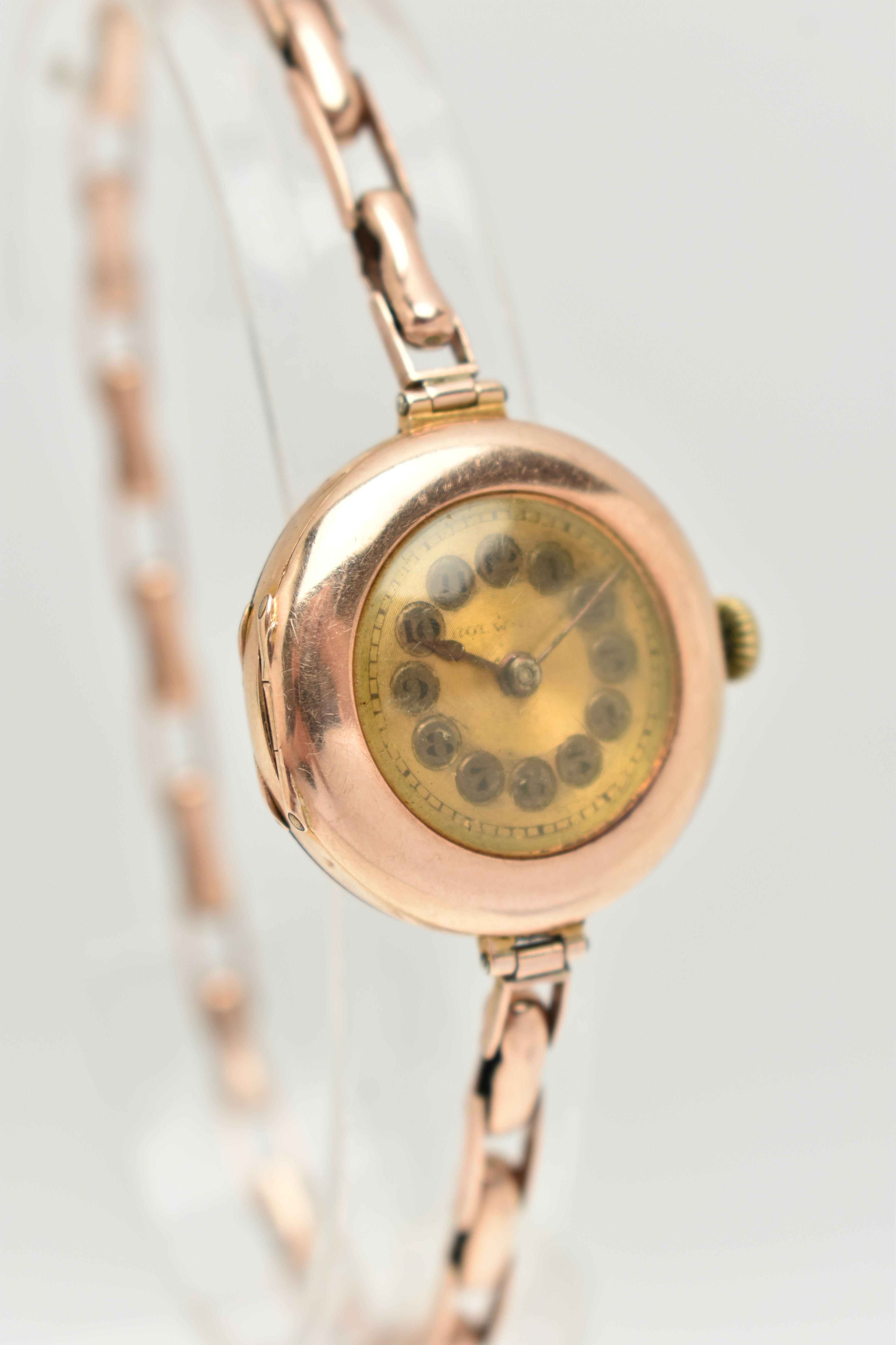 TWO LADIES 9CT GOLD WRISTWATCHES, the first a manual wind watch, worn two tone dial, polished - Image 5 of 7
