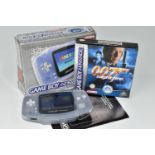 NINTENDO GAMEBOY ADVANCE BOXED, includes James Bond Nightfire boxed with its manual, the system