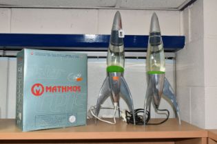 THREE MATHMOS TELSTAR LAVA LAMPS, one boxed, height 50cm (3) (Condition Report: appear ok, untested,