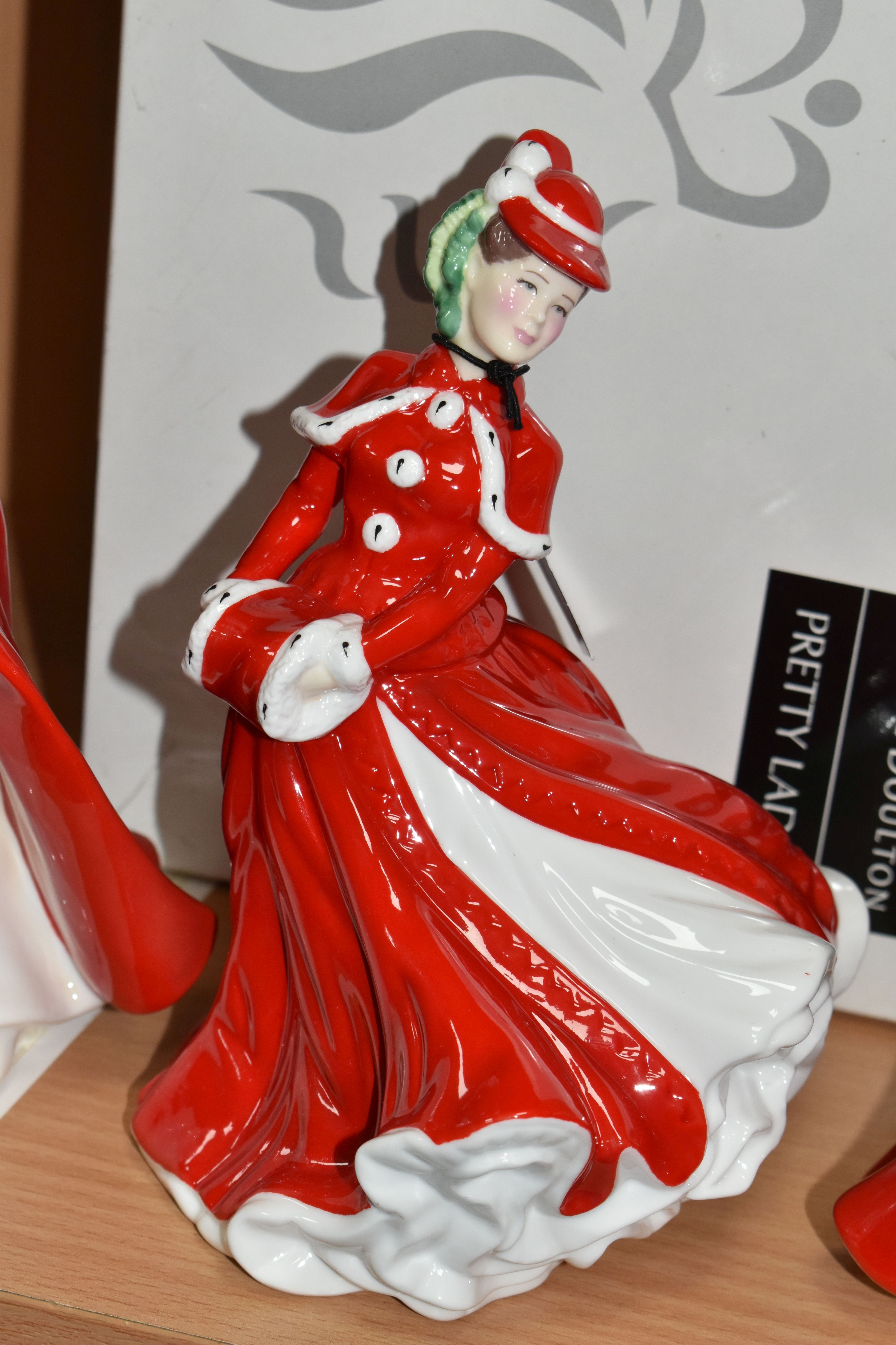 FIVE ROYAL DOULTON FIGURINES, for Compton & Woodhouse, comprising a boxed A Winter's Morn (Red) - Image 6 of 7