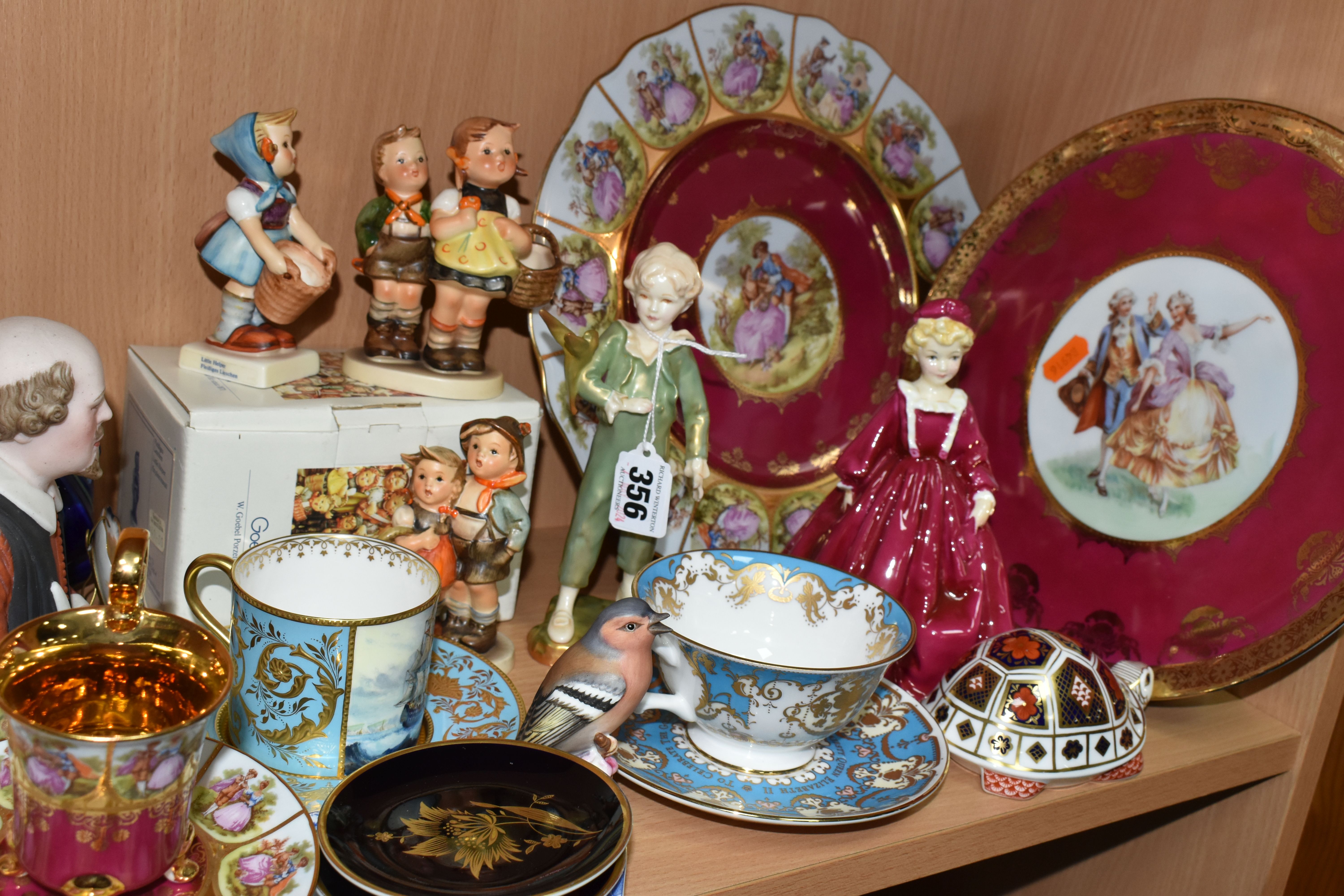 A GROUP OF NAMED CERAMICS, comprising a Spode 'Geranium' trinket dish (marked as second quality),