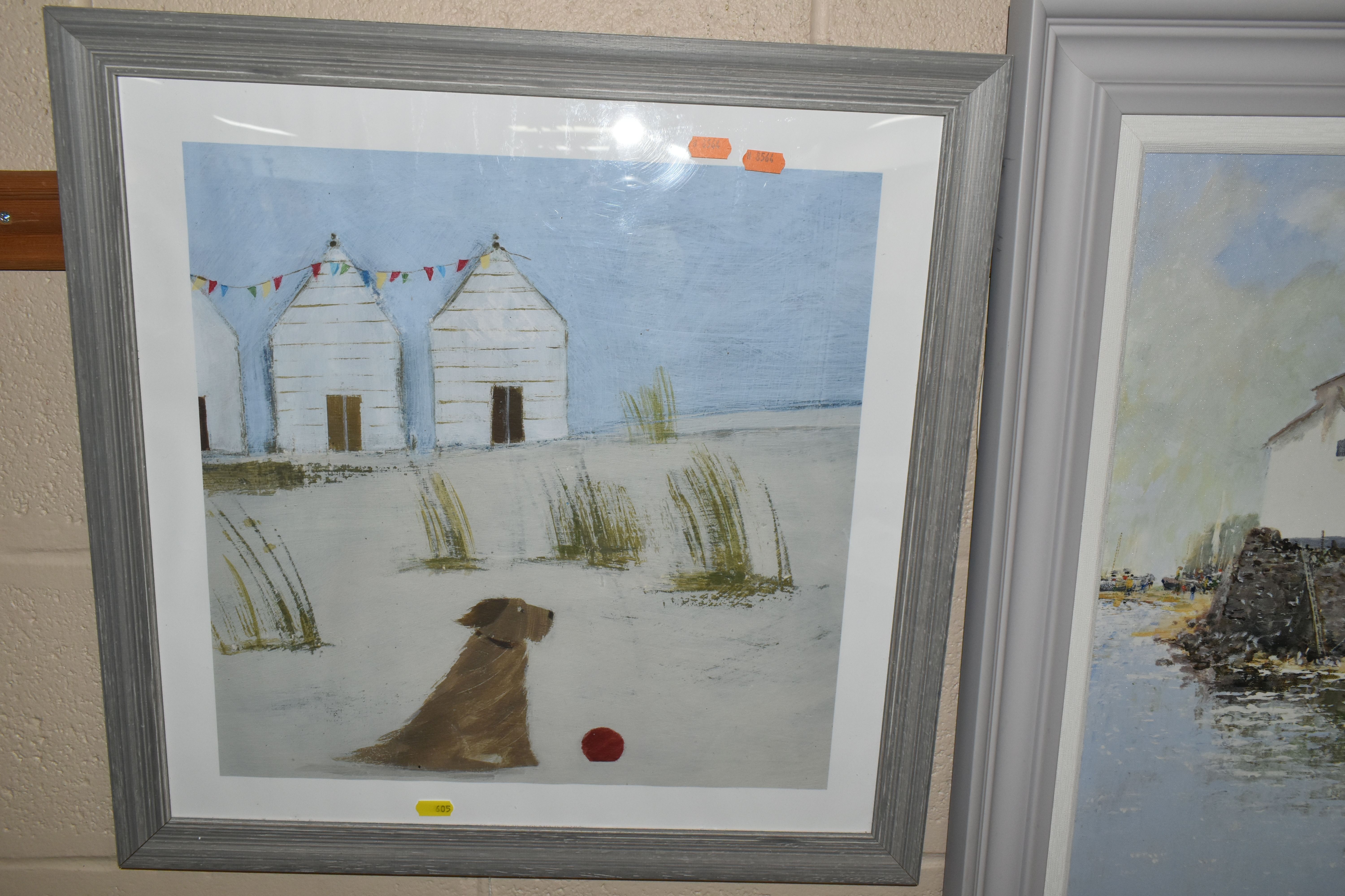 TWO DECORATIVE WALL ART PRINTS, comprising 'Morning Sands' by Anthony Waller depicting cottages - Image 4 of 6