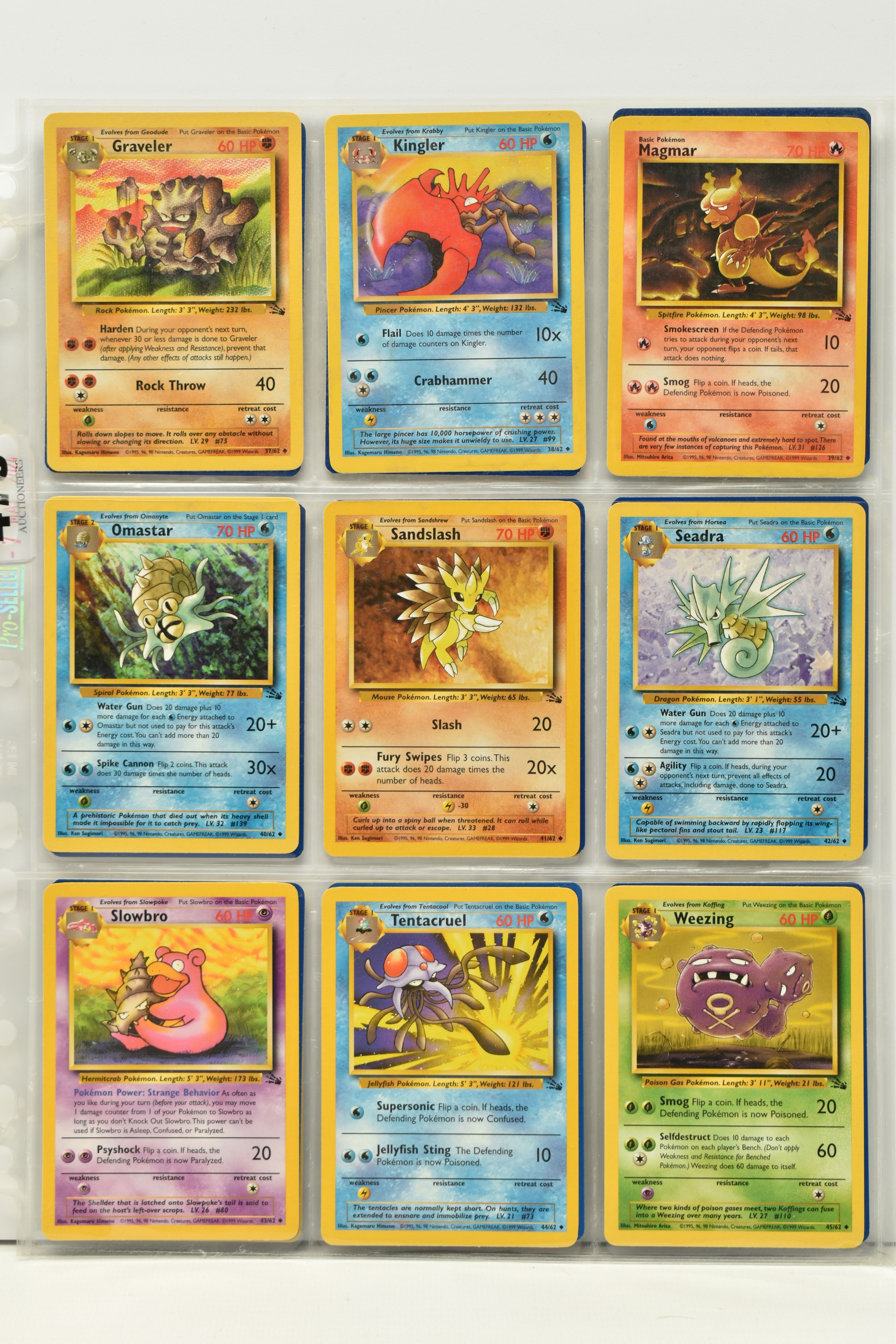 POKEMON COMPLETE FOSSIL SET, all 62 cards are present, no first editions are included, condition - Image 5 of 8