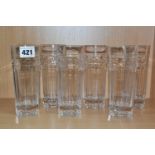A SET OF SIX CUMBRIA CRYSTAL 'HELVELLYN' PATTERN LARGE HIGHBALL TUMBLERS, comprising a set of six