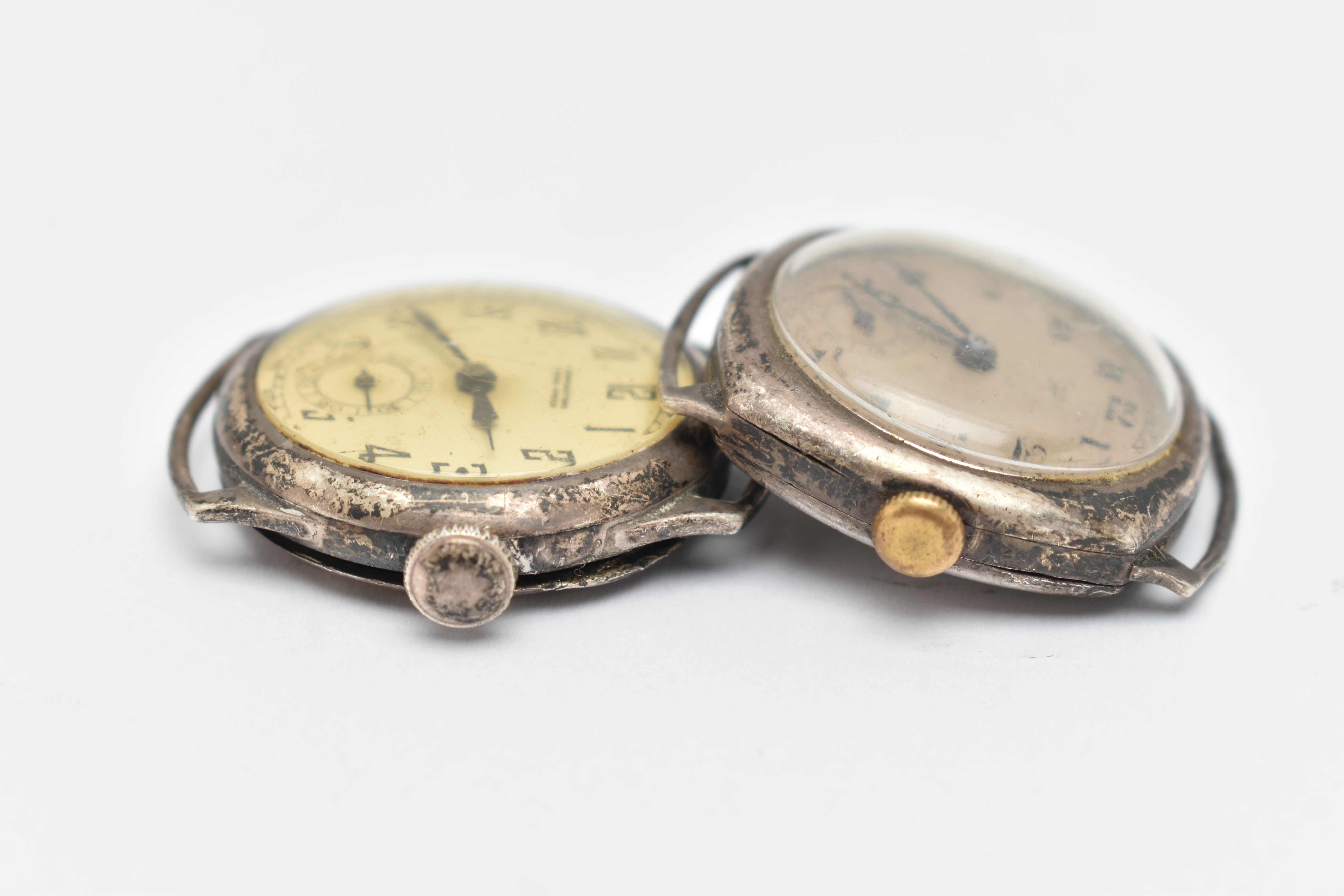 TWO SILVER WATCH HEADS, the first a manual wind 'Limit; watch, silvered Arabic numeral dial with - Image 3 of 3