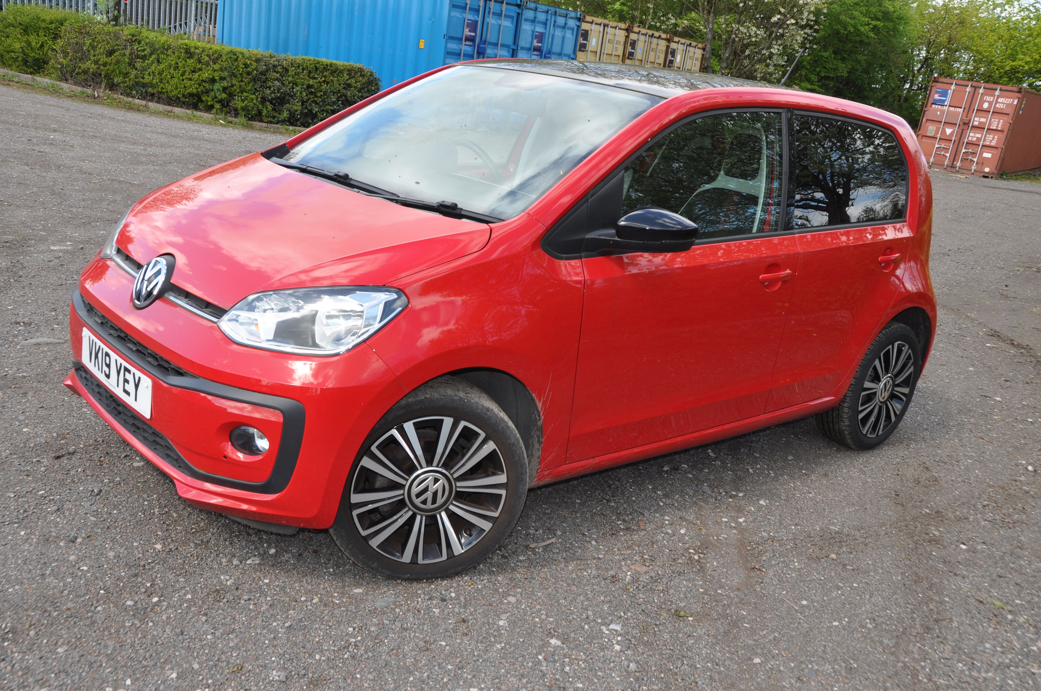 A 2019 VW UP 5 DOOR HATCHBACK CAR IN RED. 999cc petrol engine, 5 speed manual gearbox, V5c - Image 2 of 9
